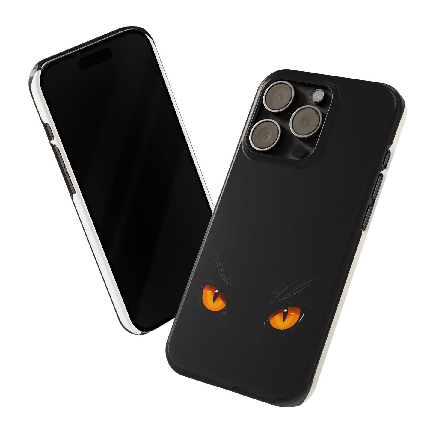Black Cat Slim Phone Case - Gothic Halloween Aesthetic, Subtle Spookycore Aesthetic, Compatible with iPhone, Galaxy, and Google Phones
