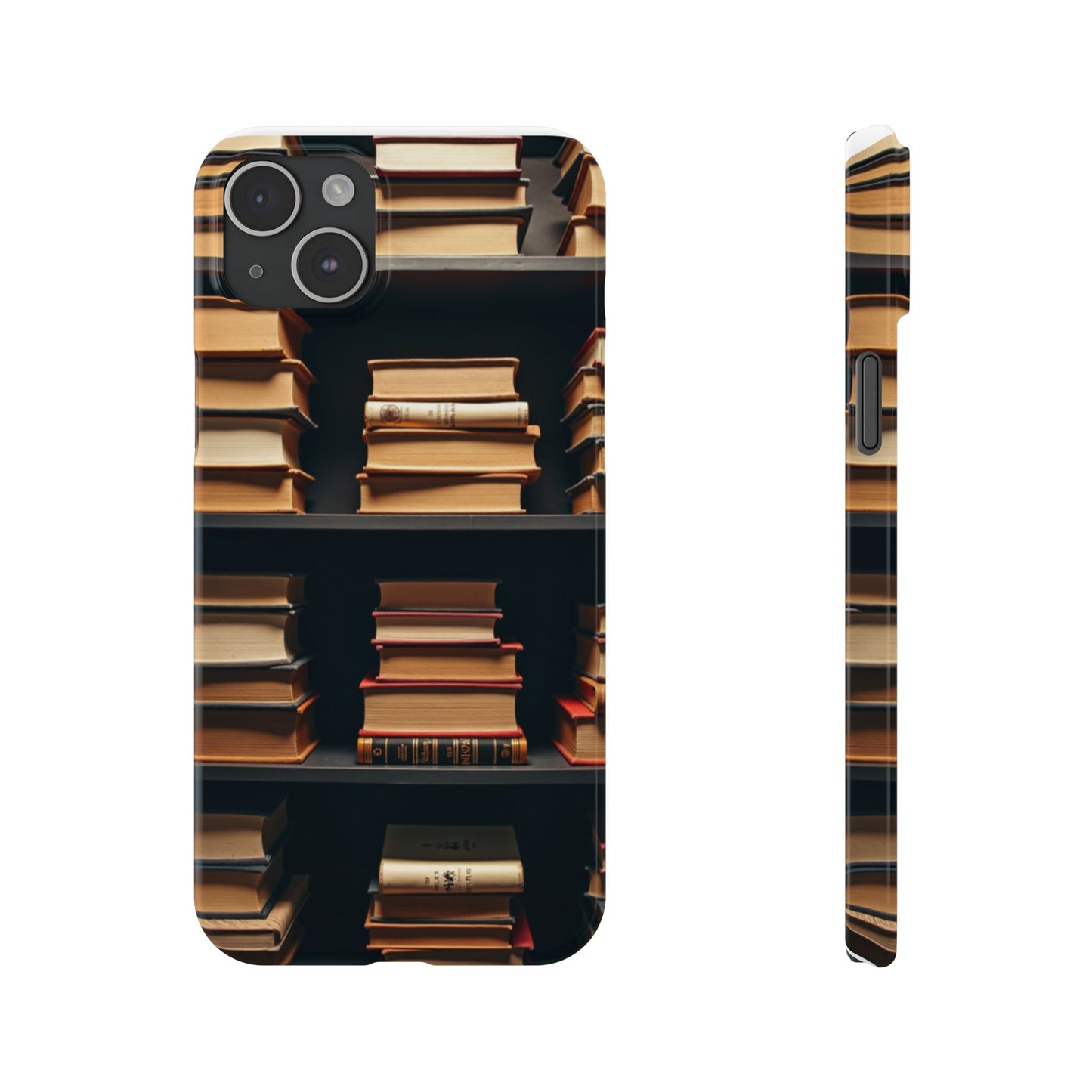 Bookshelf Slim Phone Cases, Literary Gift, Book Lover Accessory, School Supplies, Unique Phone Cover for Readers
