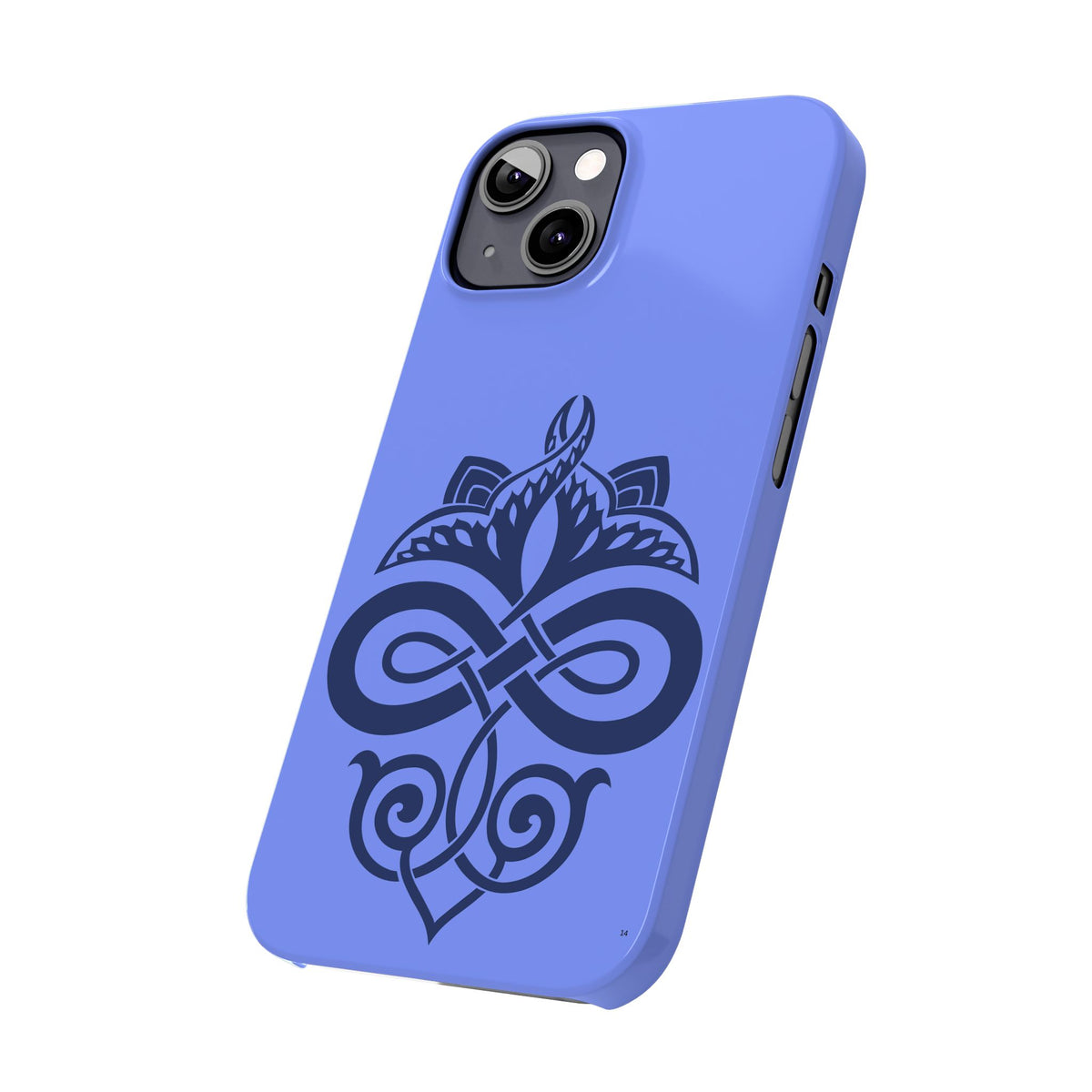 Celtic Knot Slim Phone Case, Blue Pattern Phone Cover, Irish Heritage Art Design, Compatible with iPhone 17, 16, 15, 14, 13, 12, 11