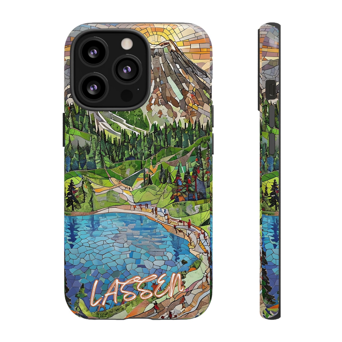Lassen Volcanic National Park California Phone Case, Mosaic Phone Case, Mountain Nature Art, National Park Gift, Scenic Forest Phone Cover