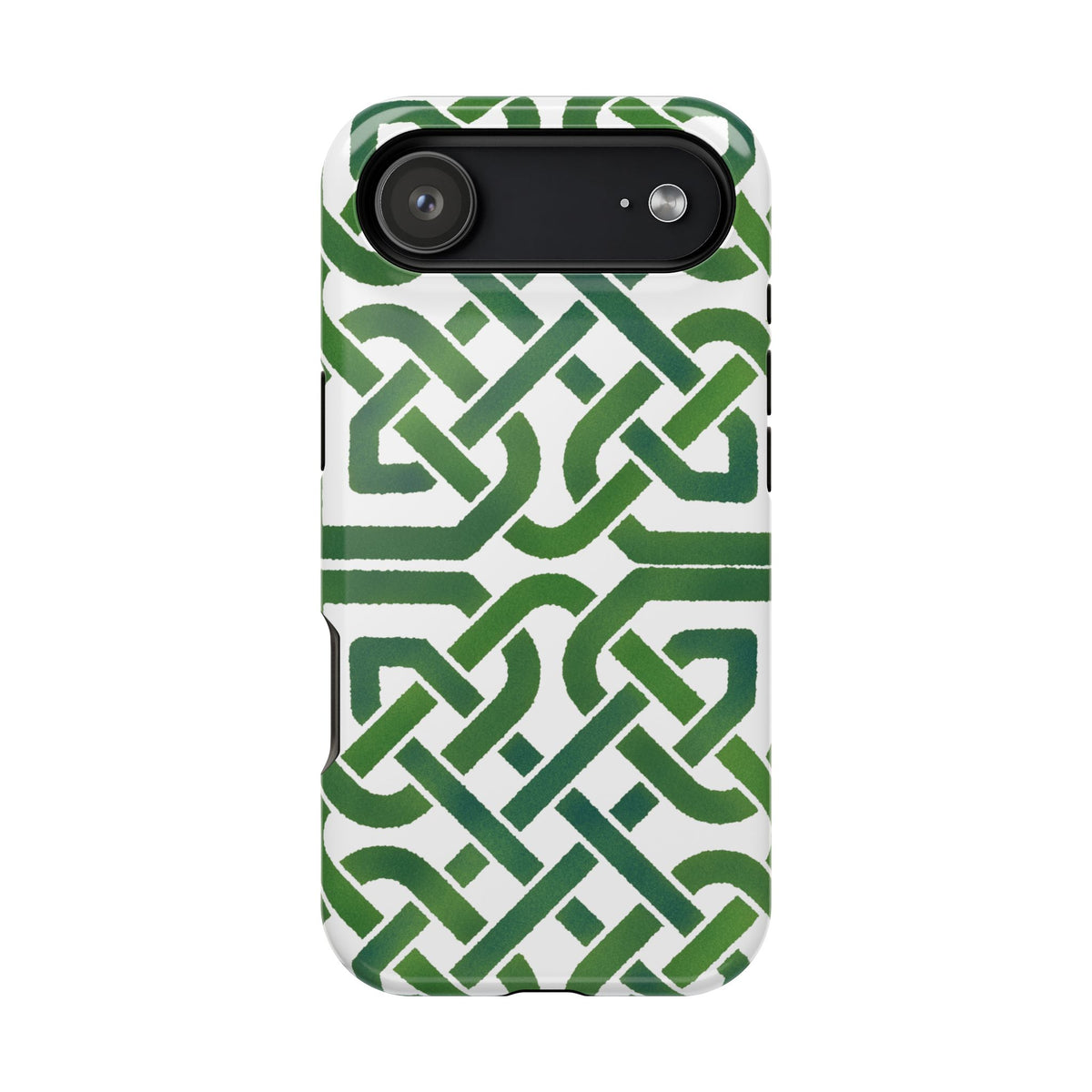 Celtic Knot Magnetic Phone Case, Irish Pattern Phone Cover, Green Heritage Art Style Compatible with iPhone 17, 16, 15, 14, 13
