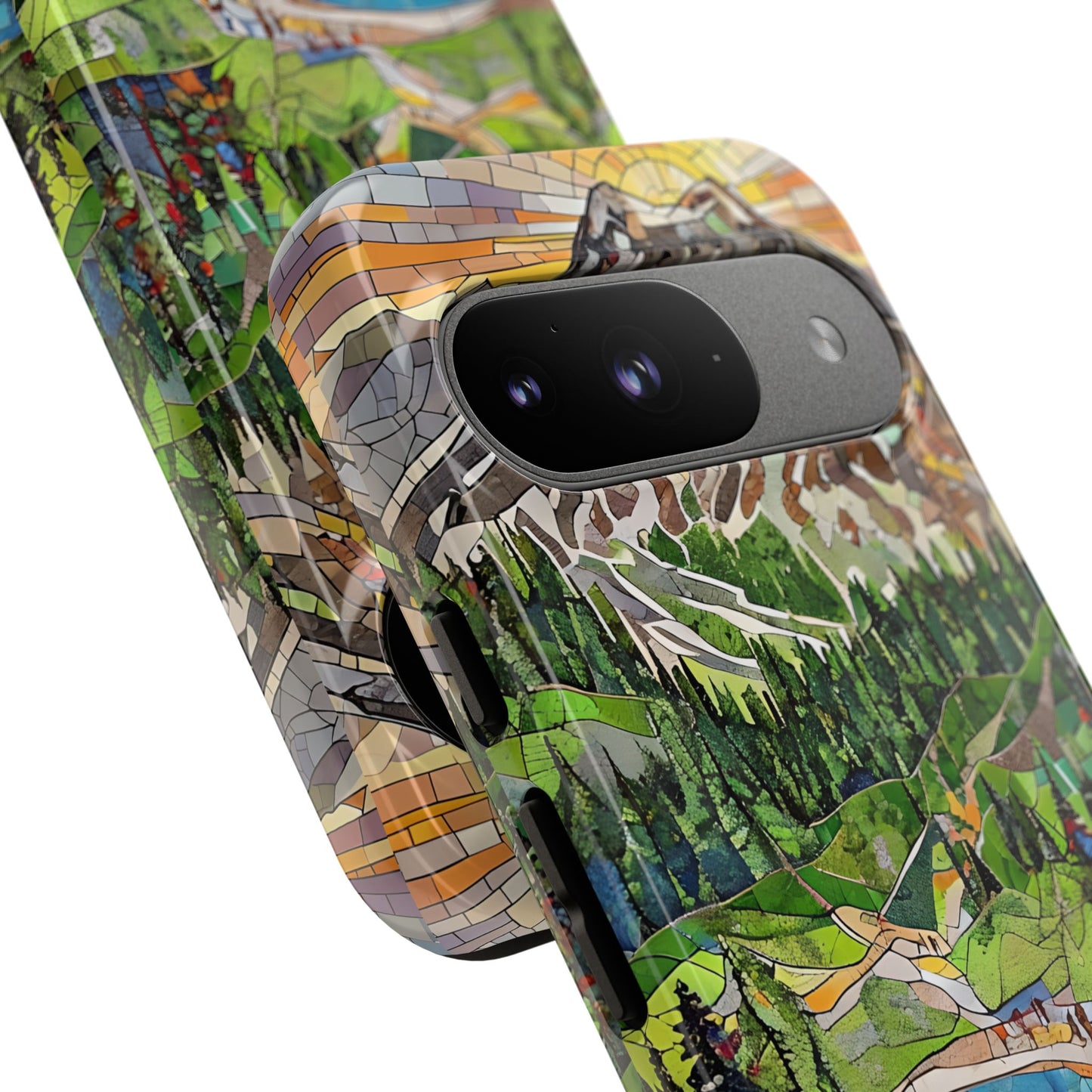 Lassen Volcanic National Park California Phone Case, Mosaic Phone Case, Mountain Nature Art, National Park Gift, Scenic Forest Phone Cover