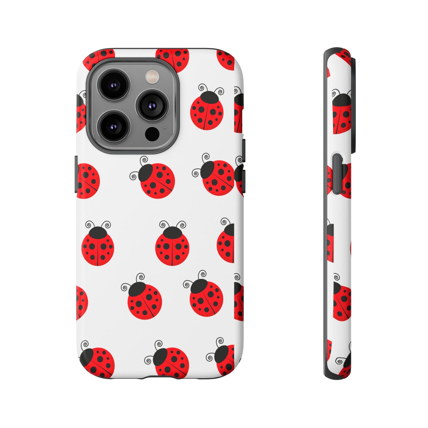 Ladybug Tough Phone Case - Cute Insect Aesthetic, Nature-Inspired Pattern Art, Compatible with iPhone, Galaxy, and Google Phones