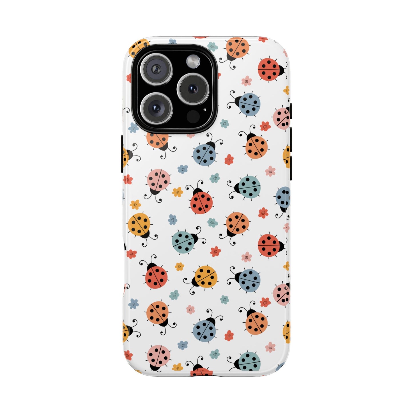 Ladybug Tough Phone Case - Cute Insect Aesthetic, Nature-Inspired Pattern Art, Compatible with iPhone, Galaxy, and Google Phones