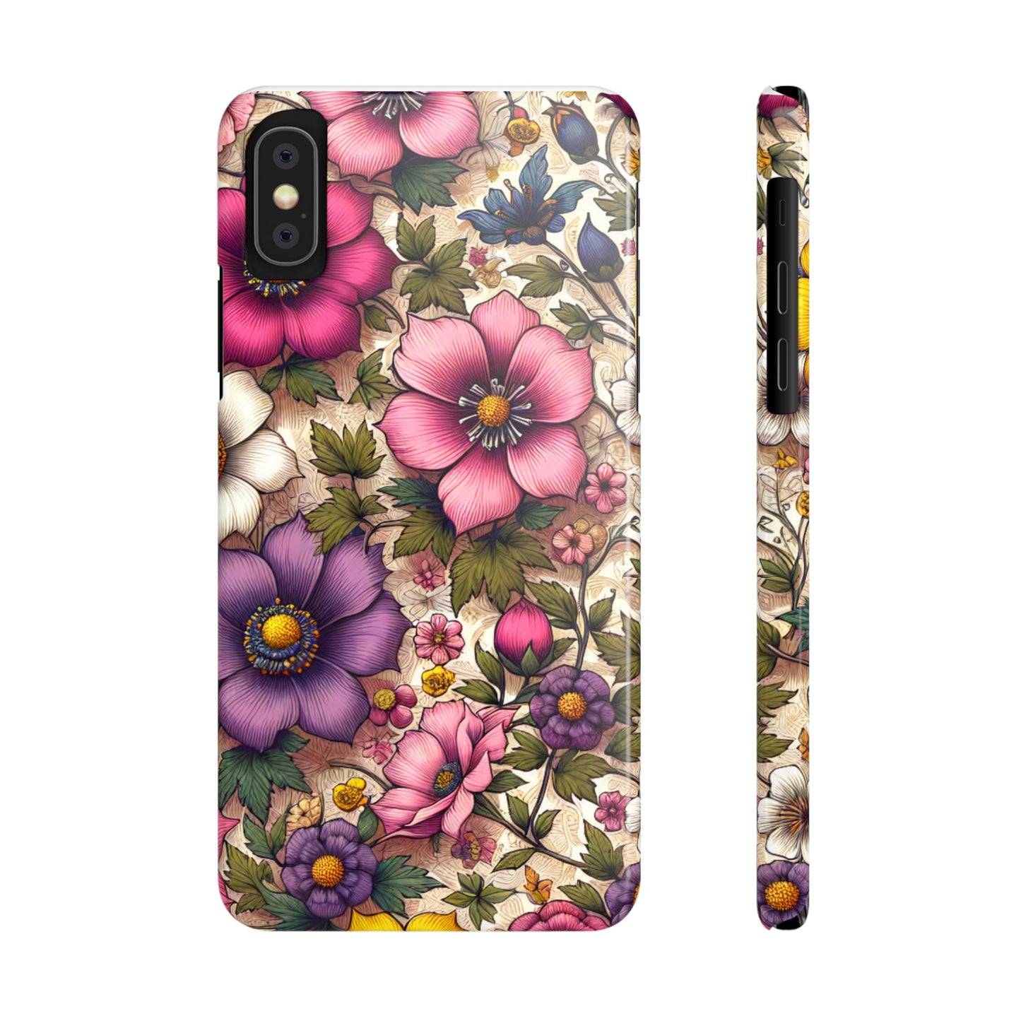 Floral Slim Phone Case - Vibrant Flower Design, Unique Floral iPhone Cover, Flower Phone Case, Gift for Her, Stylish Accessories