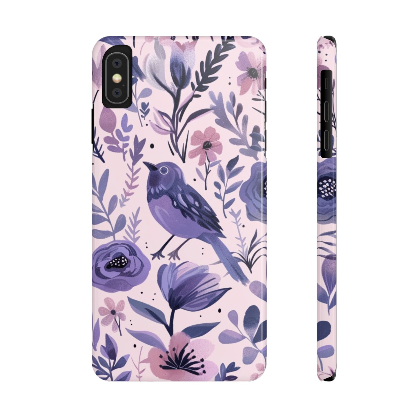 Floral Bird Slim Phone Case, Elegant Phone Cover, Cute Gift for Bird Lovers, Spring Vibes, Nature-Inspired
