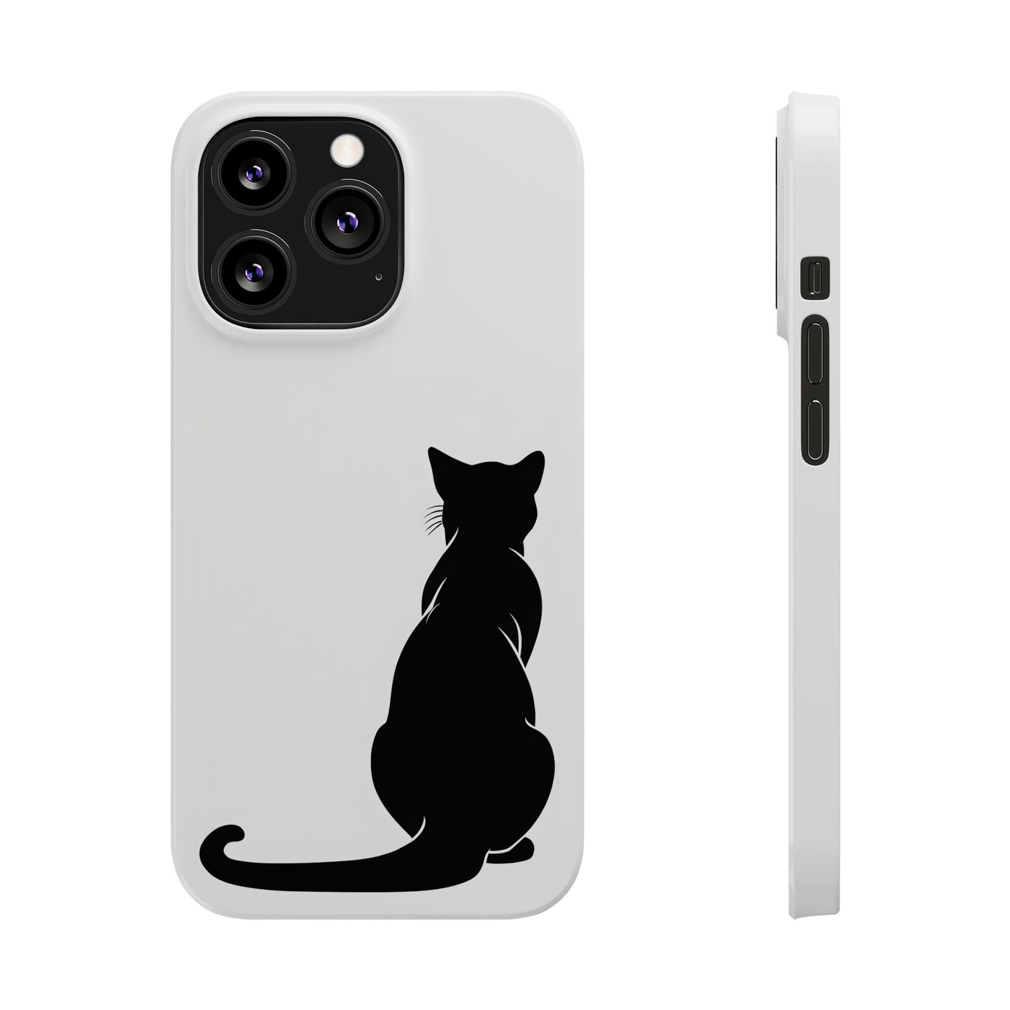 Black Cat Halloween Slim Phone Case Coquette, Creepy Cute Gift for Her, Goth Coquette Spooky Case, Compatible with iPhone, Galaxy, Google