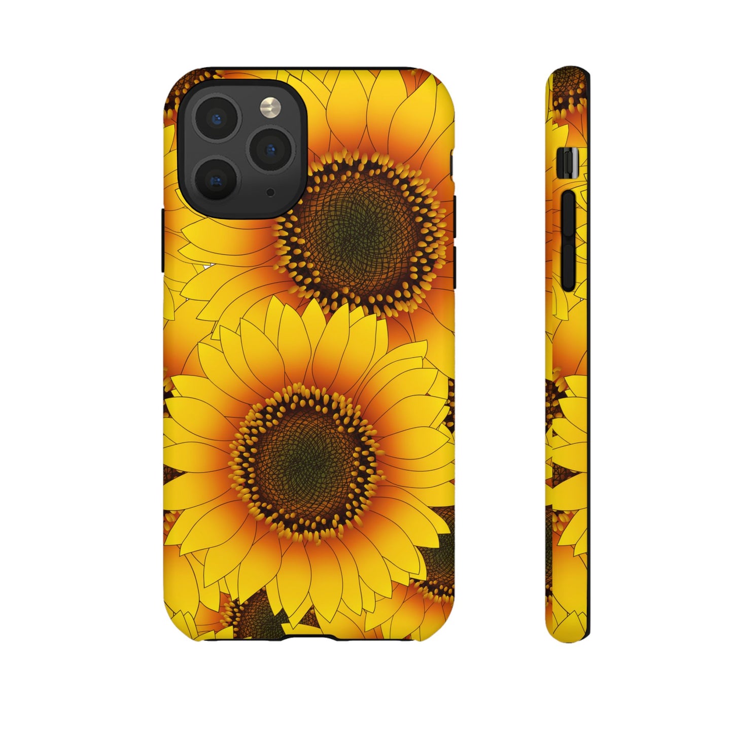 Sunflower Aesthetic Tough Phone Case - Bright Floral Art, Bold Yellow Sunflower Design, Compatible with iPhone, Galaxy, and Google Phones