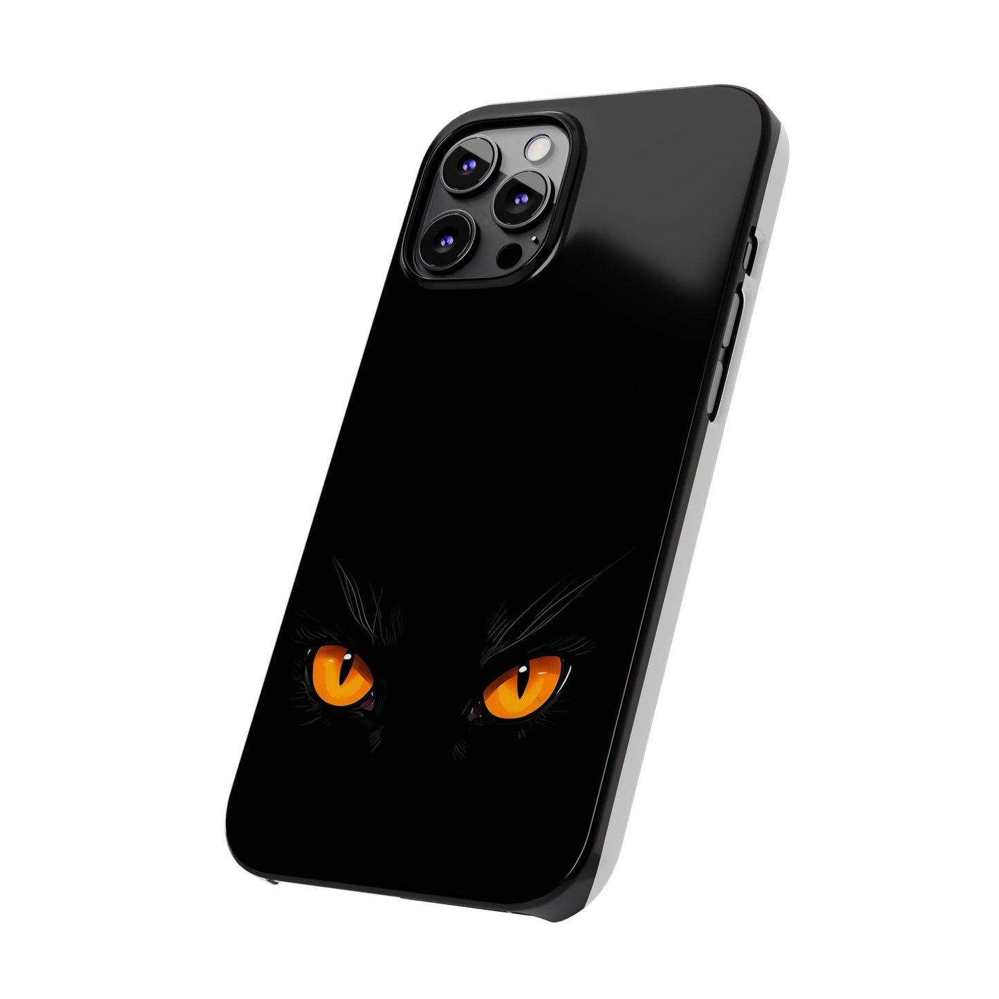 Black Cat Slim Phone Case - Gothic Halloween Aesthetic, Subtle Spookycore Aesthetic, Compatible with iPhone, Galaxy, and Google Phones