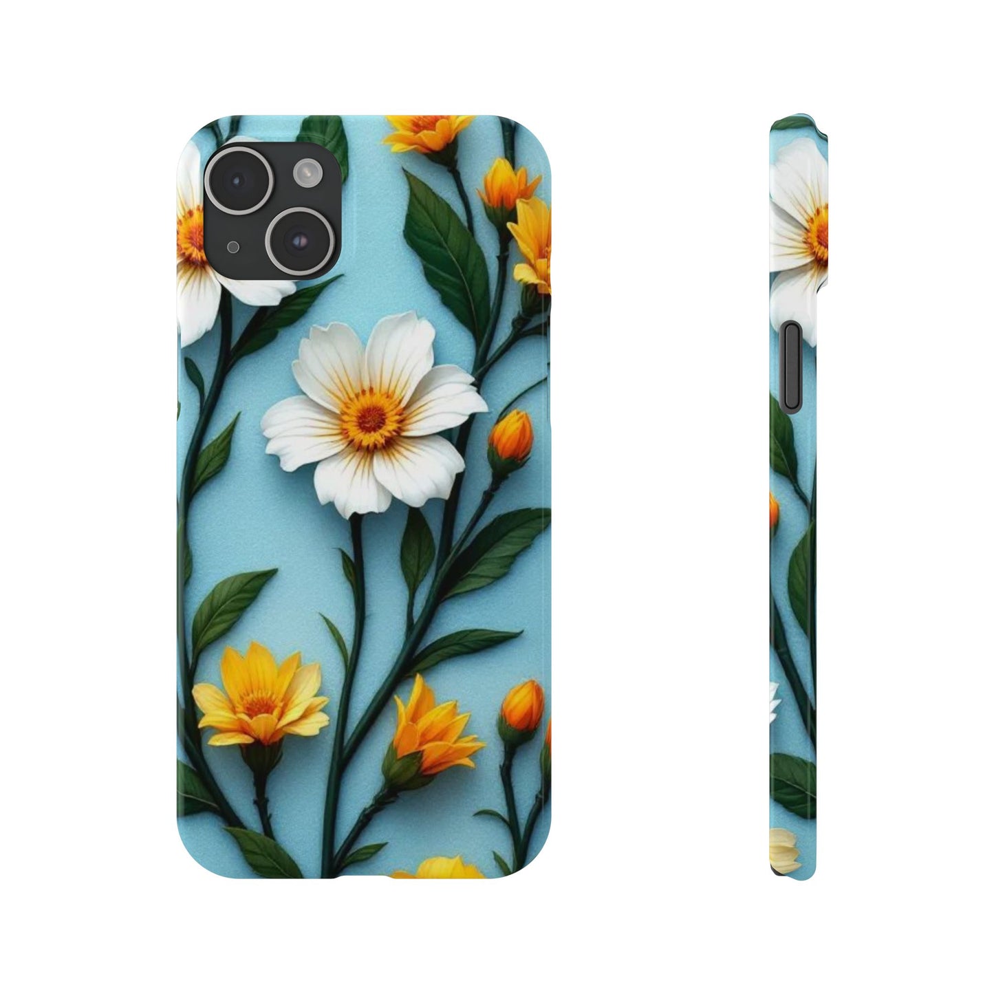 Floral Slim Phone Case, Smartphone Accessories, Gift for Her, Nature Lover Gift, Spring Decor, Cute Phone Cover