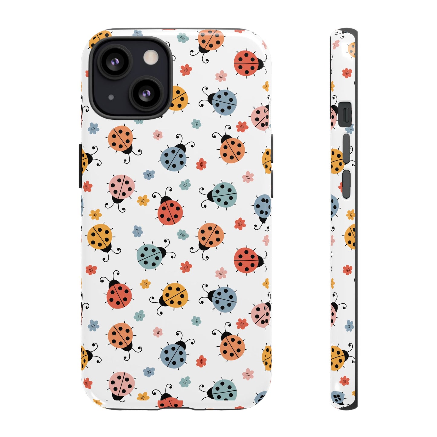 Ladybug Tough Phone Case - Cute Insect Aesthetic, Nature-Inspired Pattern Art, Compatible with iPhone, Galaxy, and Google Phones