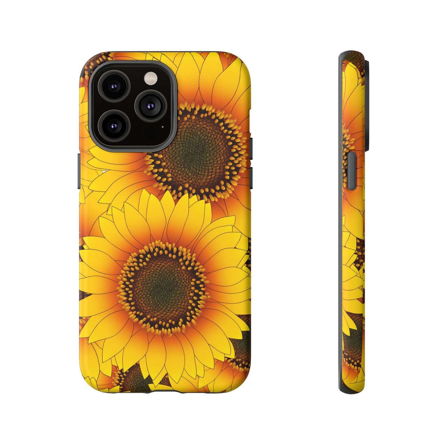 Sunflower Aesthetic Tough Phone Case - Bright Floral Art, Bold Yellow Sunflower Design, Compatible with iPhone, Galaxy, and Google Phones