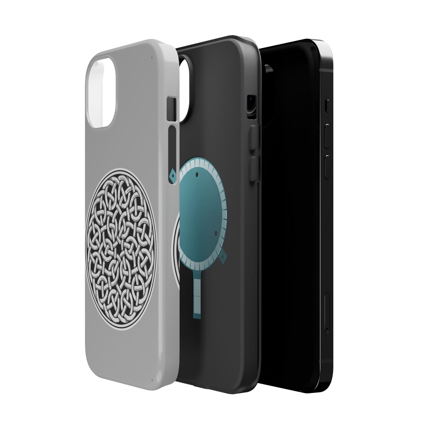 Celtic Knot Magnetic Phone Case, Silver Medallion Design, St. Patrick Phone Cover Compatible with iPhone 17, 16, 15, 14, 13