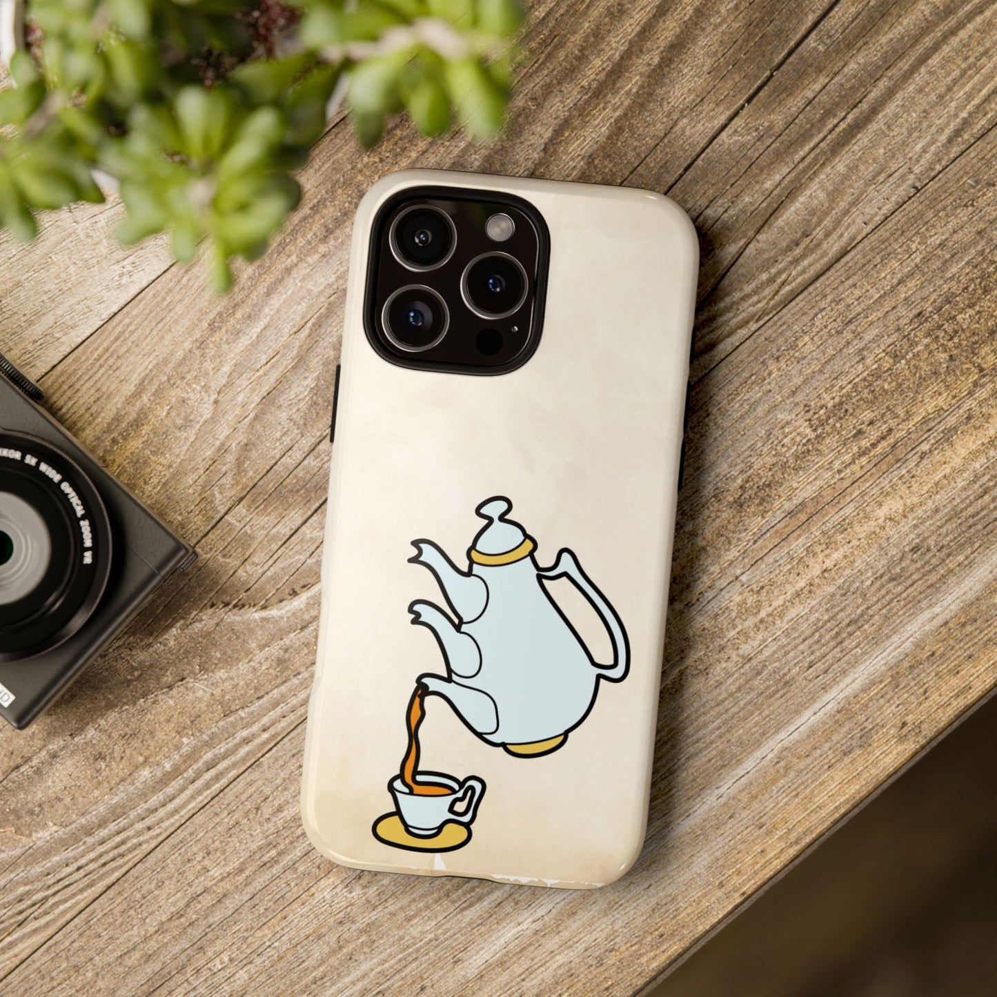 Storybook-style tough phone case with the iconic Wonderland signpost in black and white against a soft beige background. A timeless accessory for those who love fantasy art and durable design.
