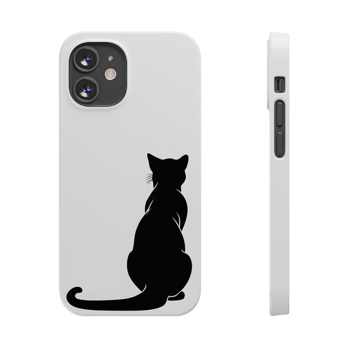 Black Cat Halloween Slim Phone Case Coquette, Creepy Cute Gift for Her, Goth Coquette Spooky Case, Compatible with iPhone, Galaxy, Google