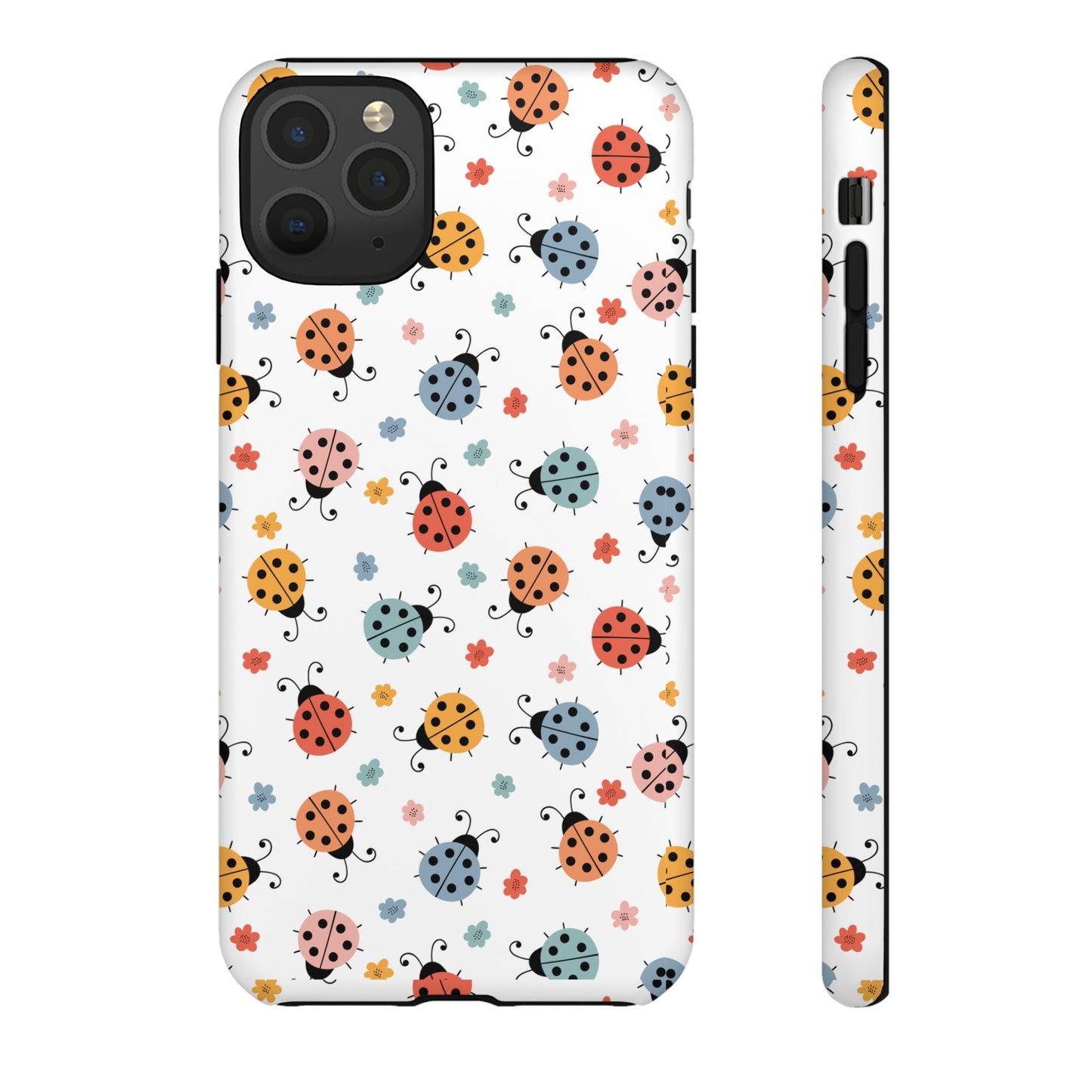 Ladybug Tough Phone Case - Cute Insect Aesthetic, Nature-Inspired Pattern Art, Compatible with iPhone, Galaxy, and Google Phones