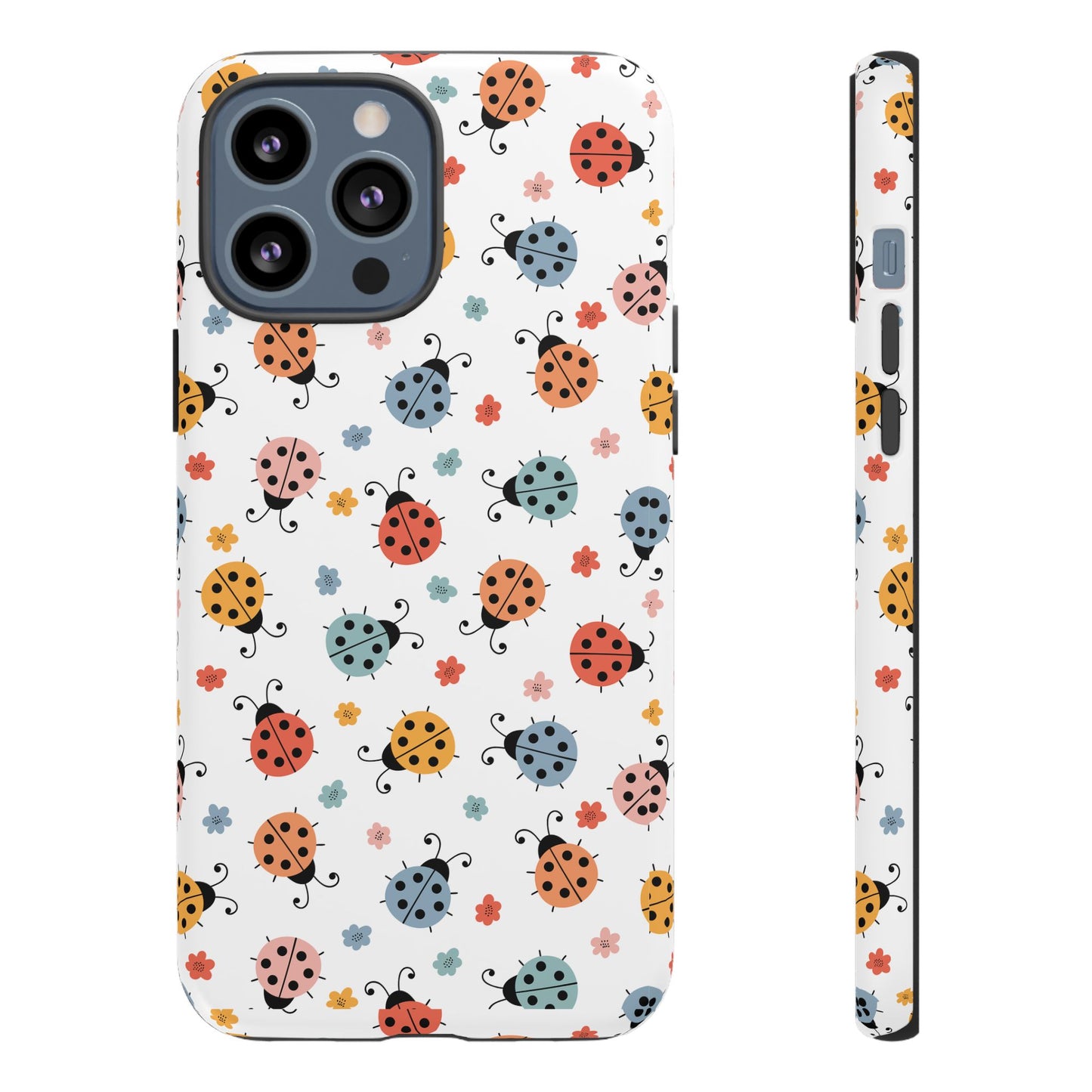 Ladybug Tough Phone Case - Cute Insect Aesthetic, Nature-Inspired Pattern Art, Compatible with iPhone, Galaxy, and Google Phones
