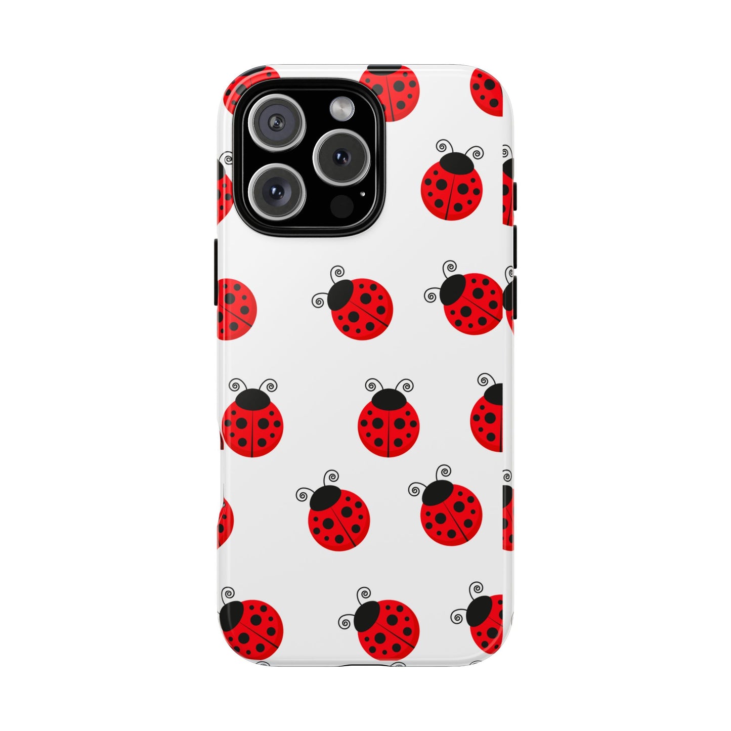 Ladybug Tough Phone Case - Cute Insect Aesthetic, Nature-Inspired Pattern Art, Compatible with iPhone, Galaxy, and Google Phones