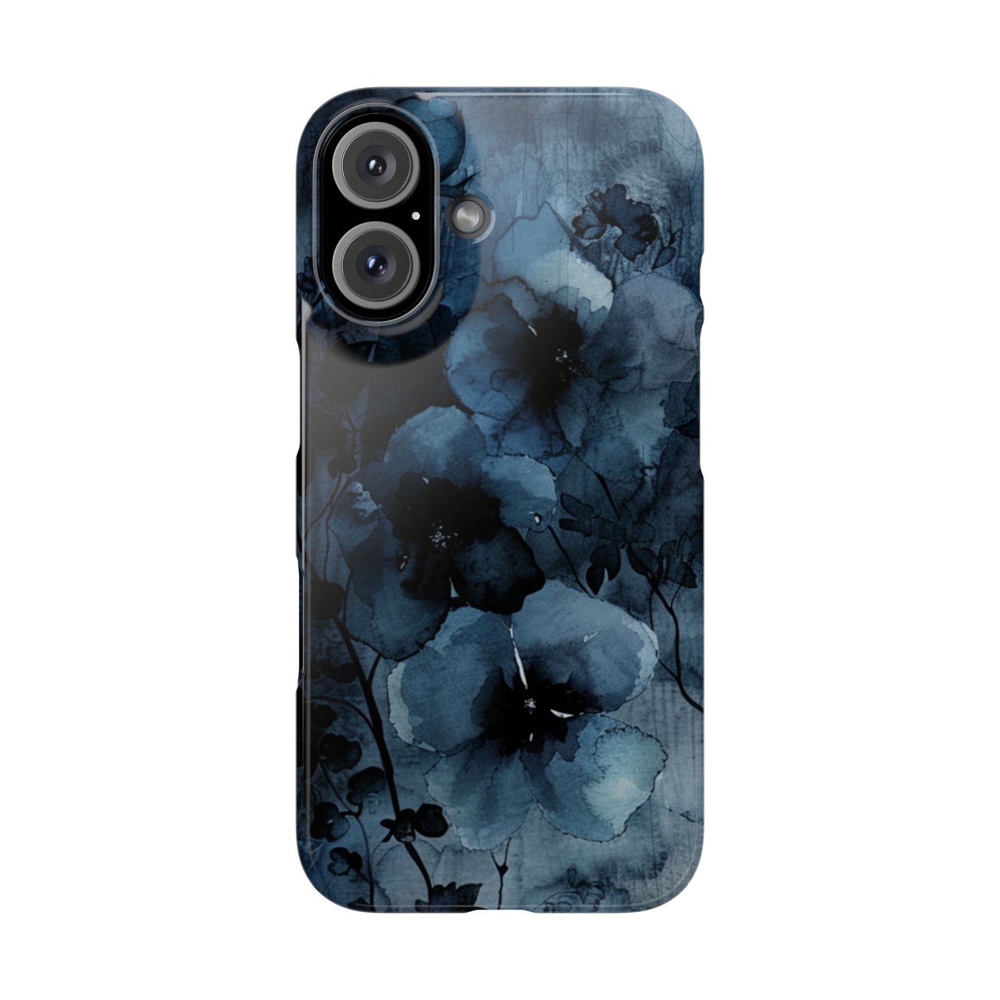 Elegant Floral Slim Phone Cases | Trendy Phone Cover, Blue Flower Design, Gift for Her, Stylish Mobile Case, Floral Accessories
