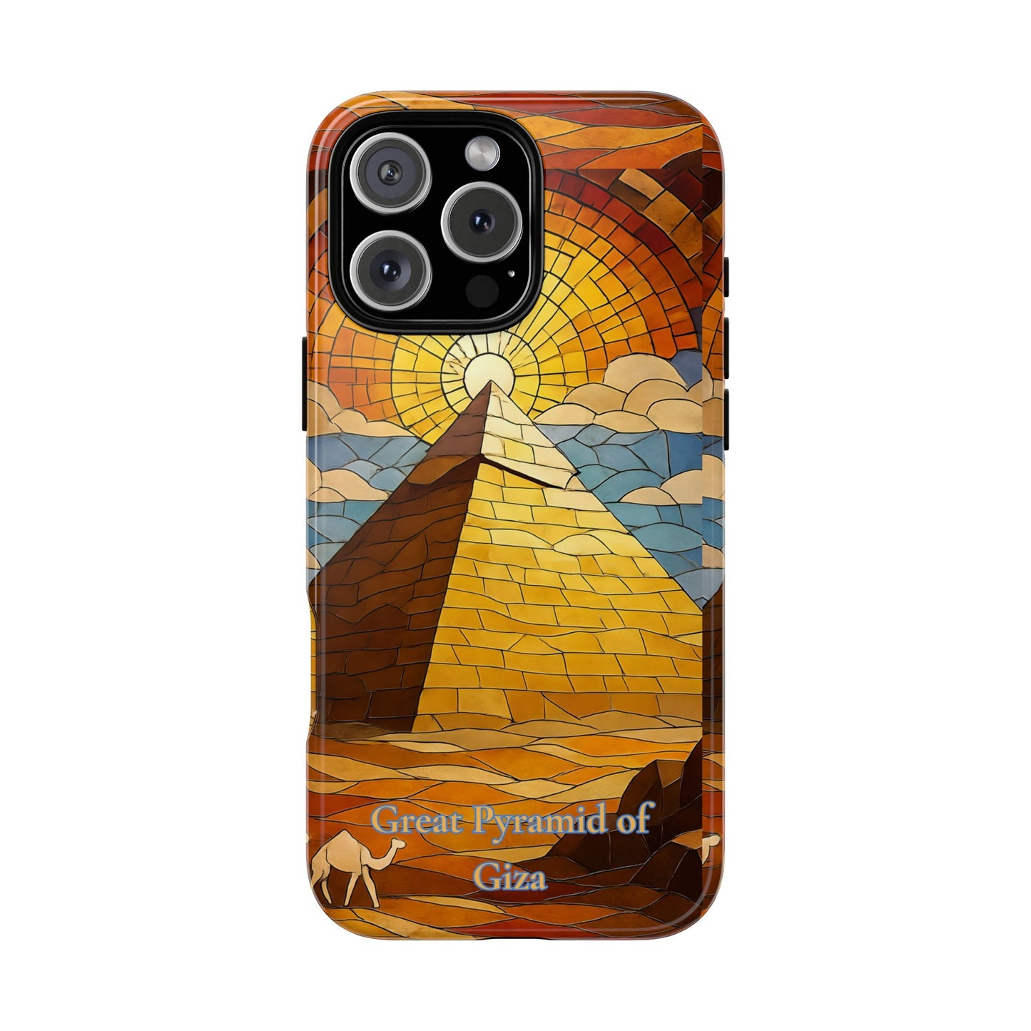 Great Pyramid of Giza Tough Phone Case - Ancient Egypt Aesthetic, World Wonder Art Design, Compatible with iPhone, Galaxy, and Google Phones