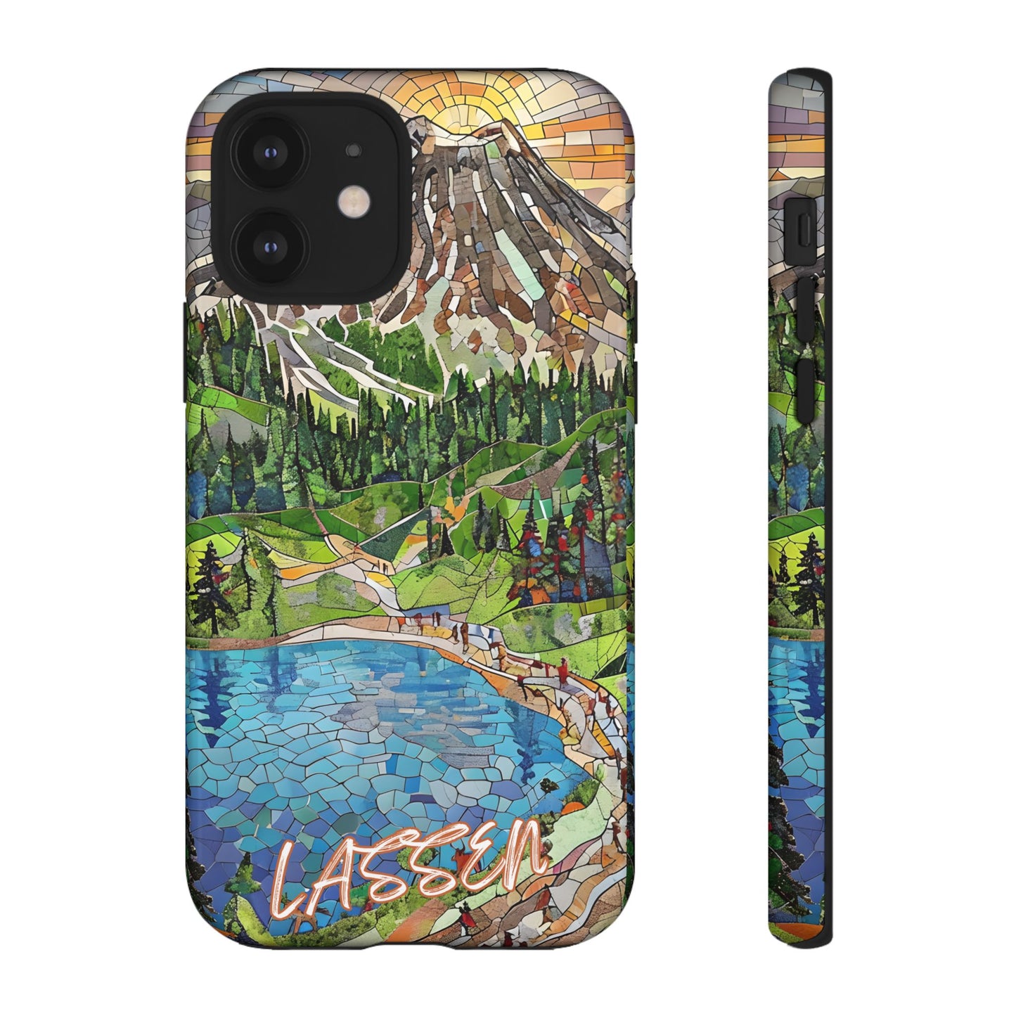 Lassen Volcanic National Park California Phone Case, Mosaic Phone Case, Mountain Nature Art, National Park Gift, Scenic Forest Phone Cover