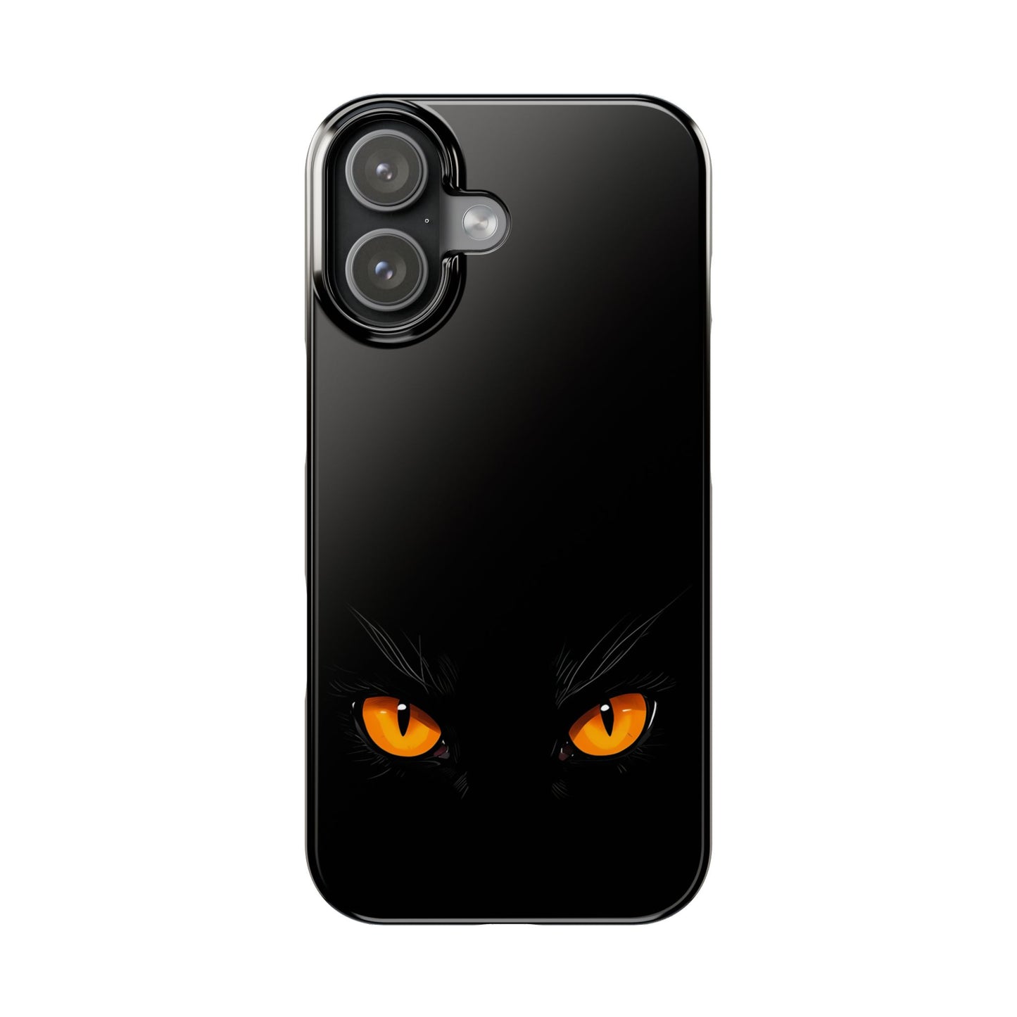 Black Cat Slim Phone Case - Gothic Halloween Aesthetic, Subtle Spookycore Aesthetic, Compatible with iPhone, Galaxy, and Google Phones