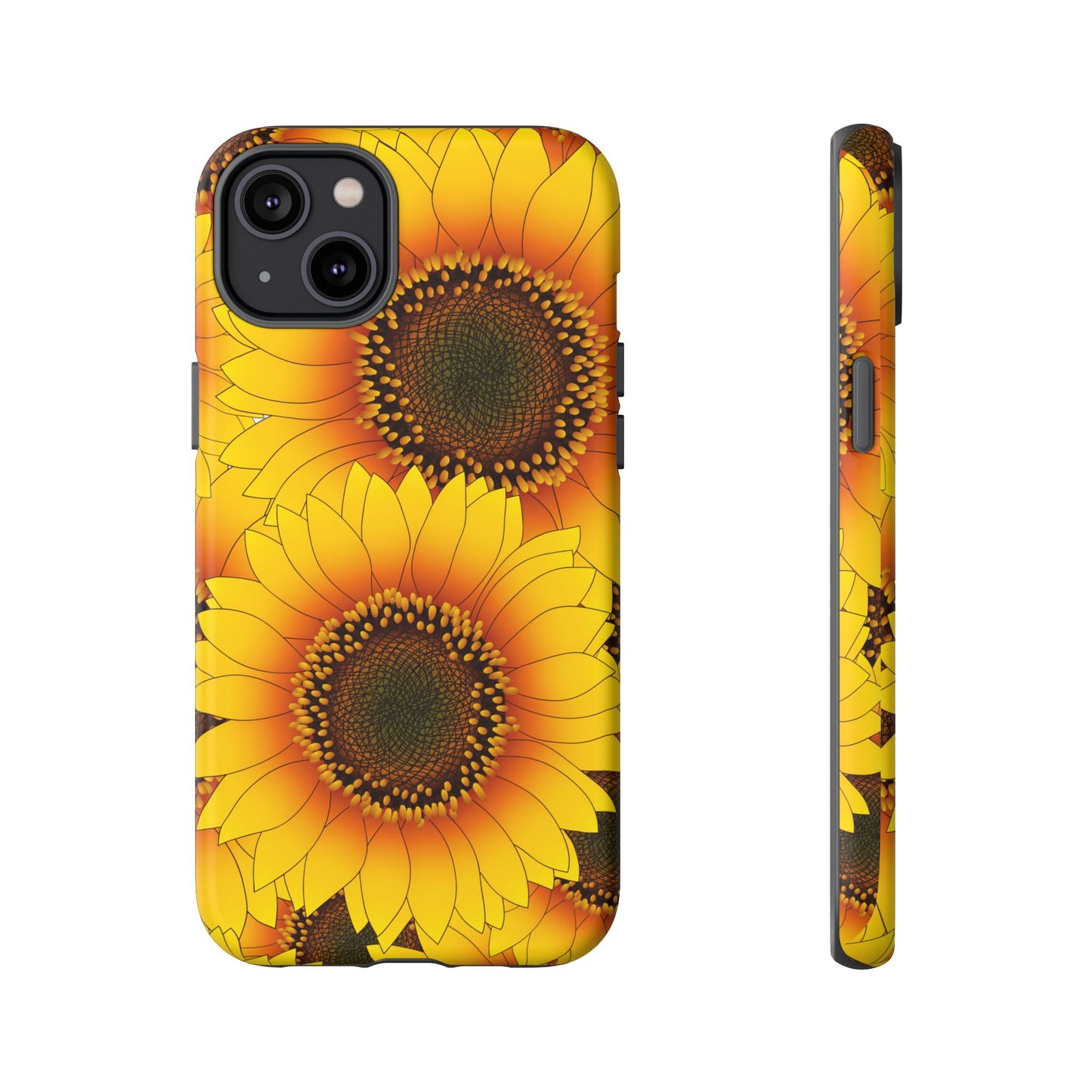 Sunflower Aesthetic Tough Phone Case - Bright Floral Art, Bold Yellow Sunflower Design, Compatible with iPhone, Galaxy, and Google Phones