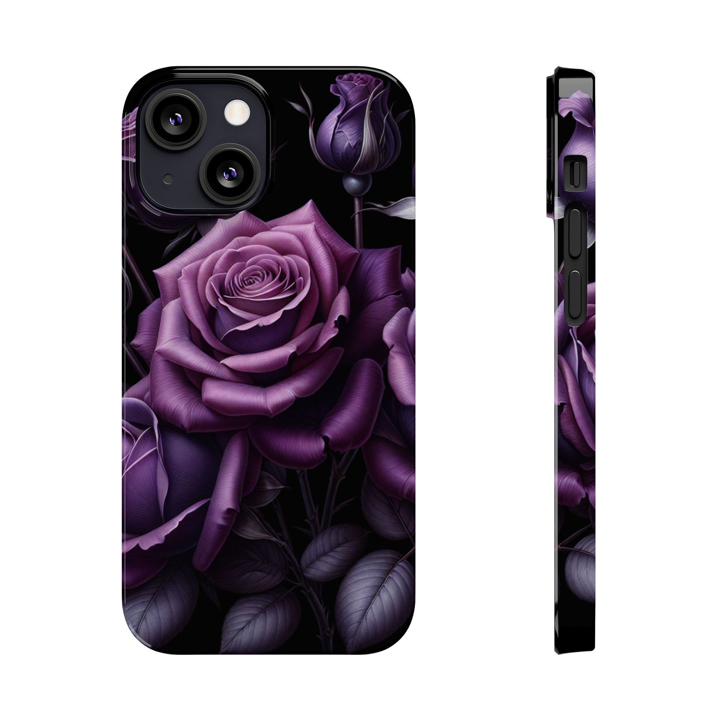 Purple Rose Slim Phone Cases, Floral Phone Cover, Elegant Smartphone Case, Gift for Her, Mother's Day Accessories