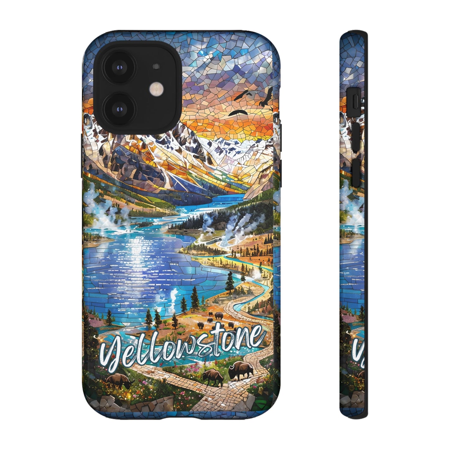 Yellowstone  National Park Phone Case, Mosaic Phone Case, Yellowstone National Park Gift, Scenic Mountains Phone Cover, Landscape Aesthetic