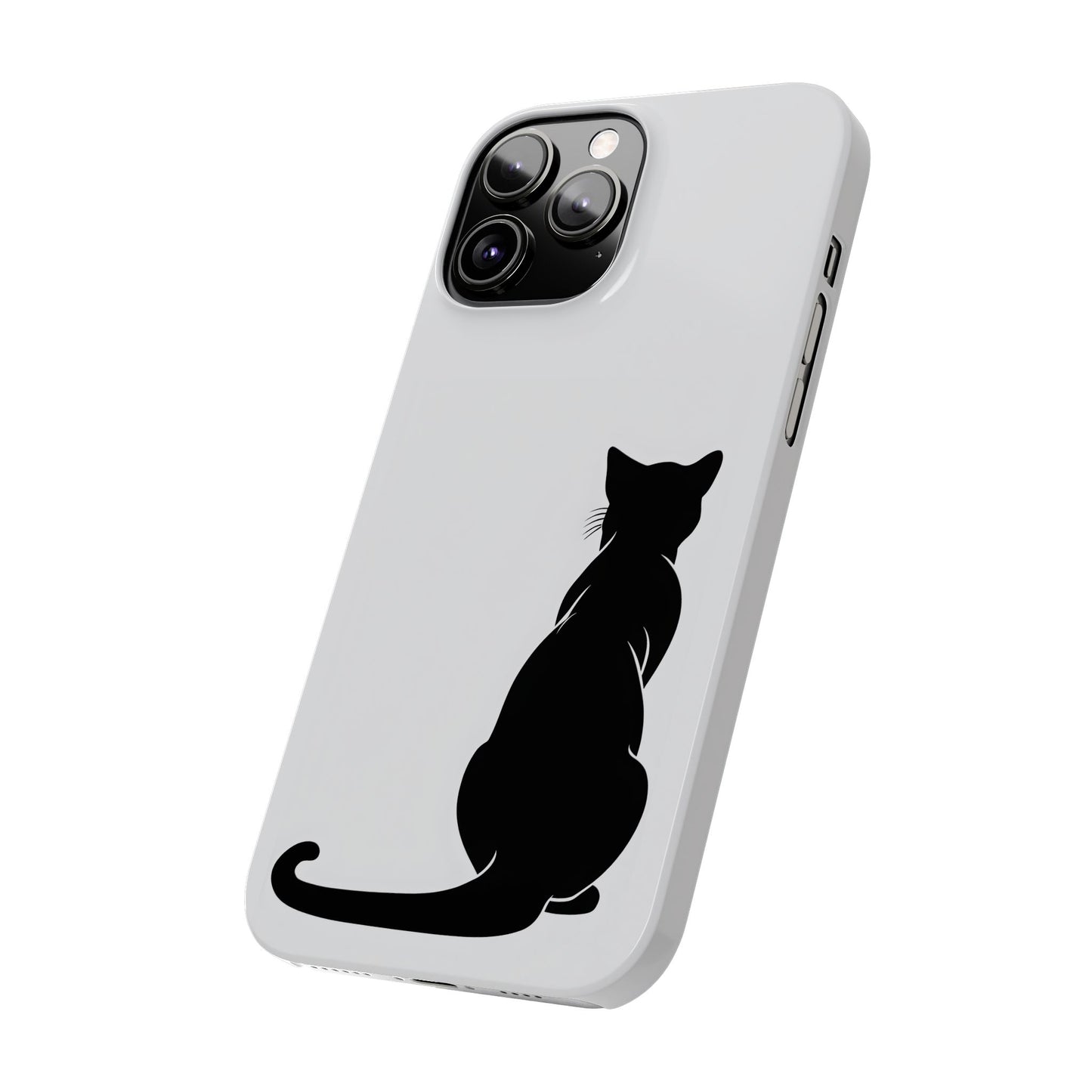 Black Cat Halloween Slim Phone Case Coquette, Creepy Cute Gift for Her, Goth Coquette Spooky Case, Compatible with iPhone, Galaxy, Google