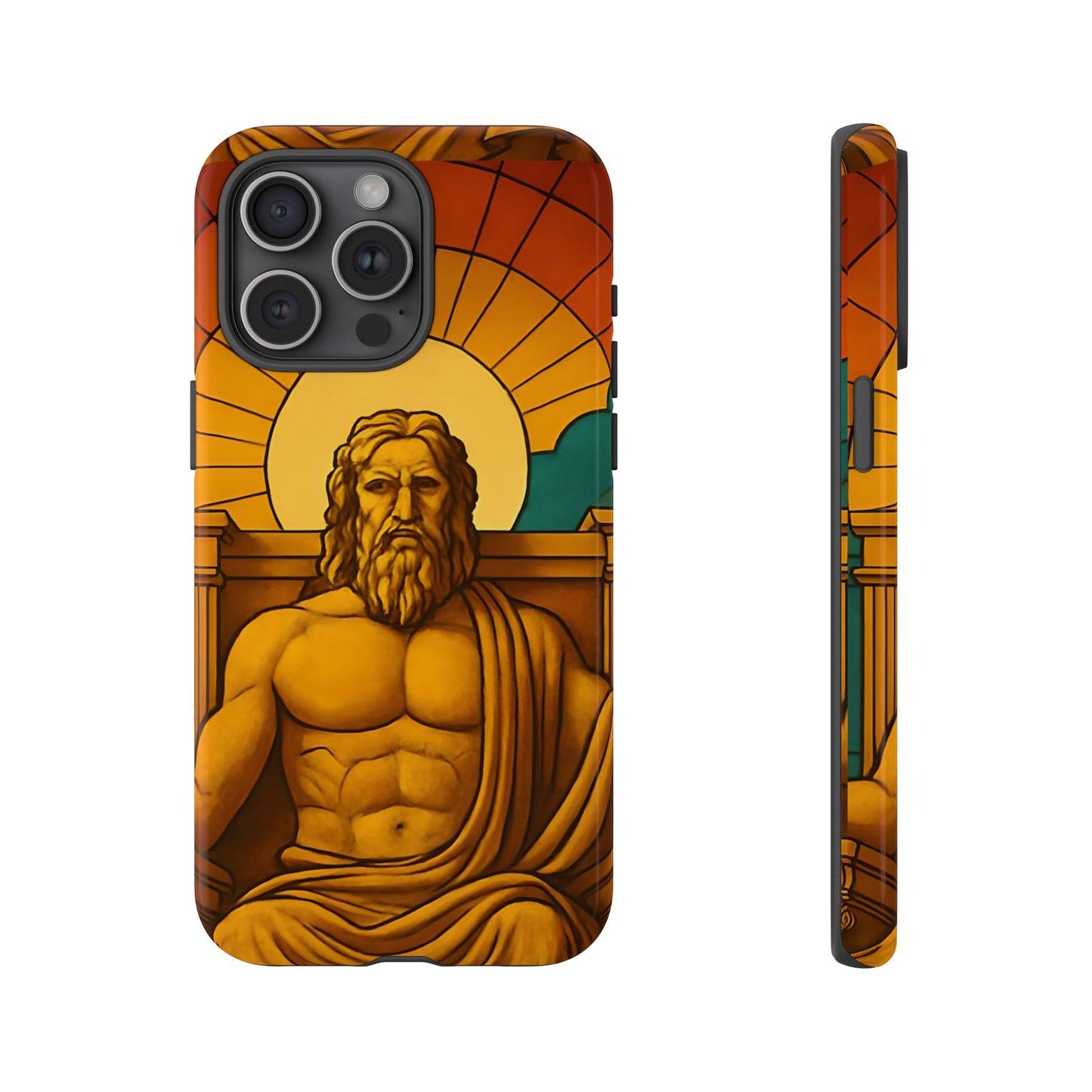 Olympia Zeus Statue Tough Phone Case - Classic Greek Art Design, Historic World Wonder Aesthetic, Compatible with iPhone, Galaxy, and Google