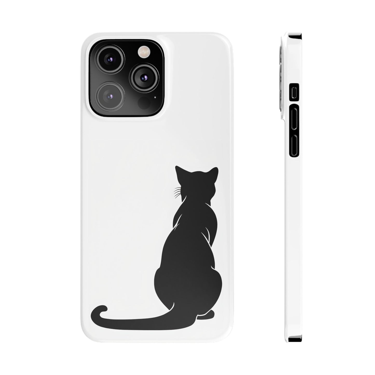Black Cat Halloween Slim Phone Case Coquette, Creepy Cute Gift for Her, Goth Coquette Spooky Case, Compatible with iPhone, Galaxy, Google