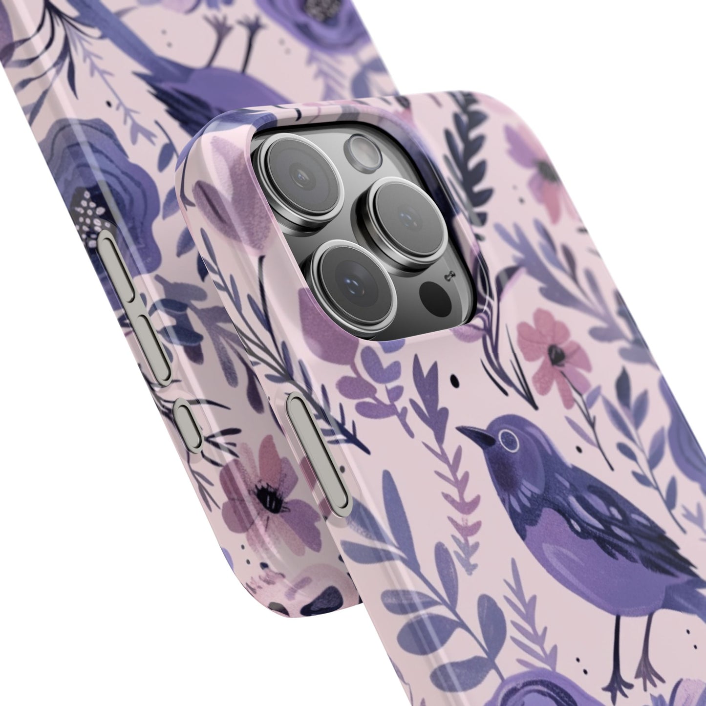 Floral Bird Slim Phone Case, Elegant Phone Cover, Cute Gift for Bird Lovers, Spring Vibes, Nature-Inspired