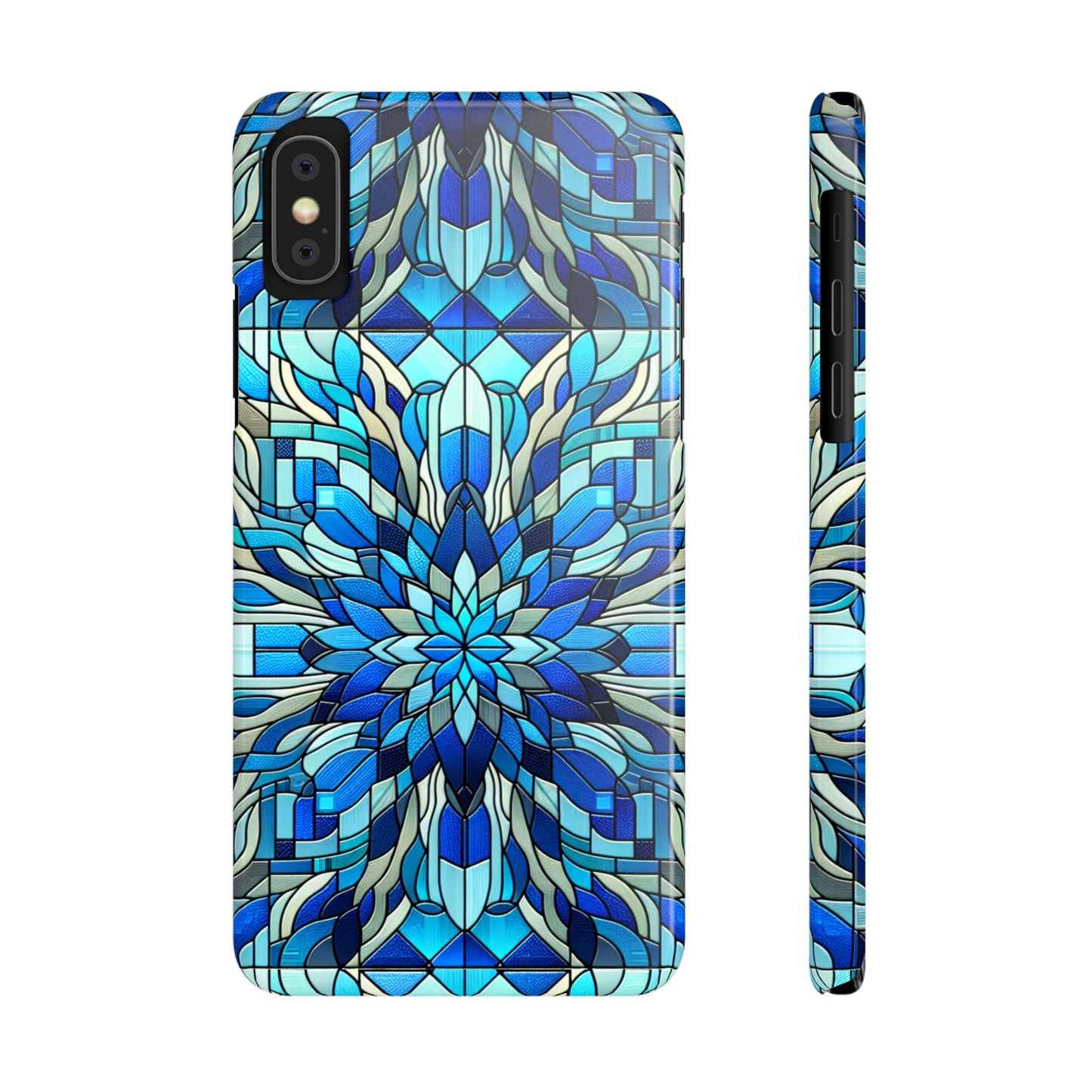 Stained Glass Slim Phone Cases, Floral Phone Covers, Unique Gifts, Artistic Phone Skins, Smartphone Accessories, Stylish Cases