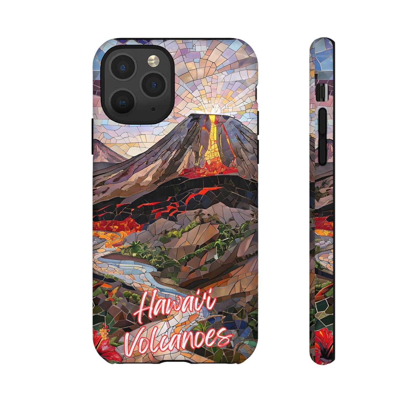 Hawaii Volcanoes National Park Hawaii Phone Case, Mosaic Phone Case, Hawaii Nature Art, National Park Gift, Scenic Waterfall Phone Cover