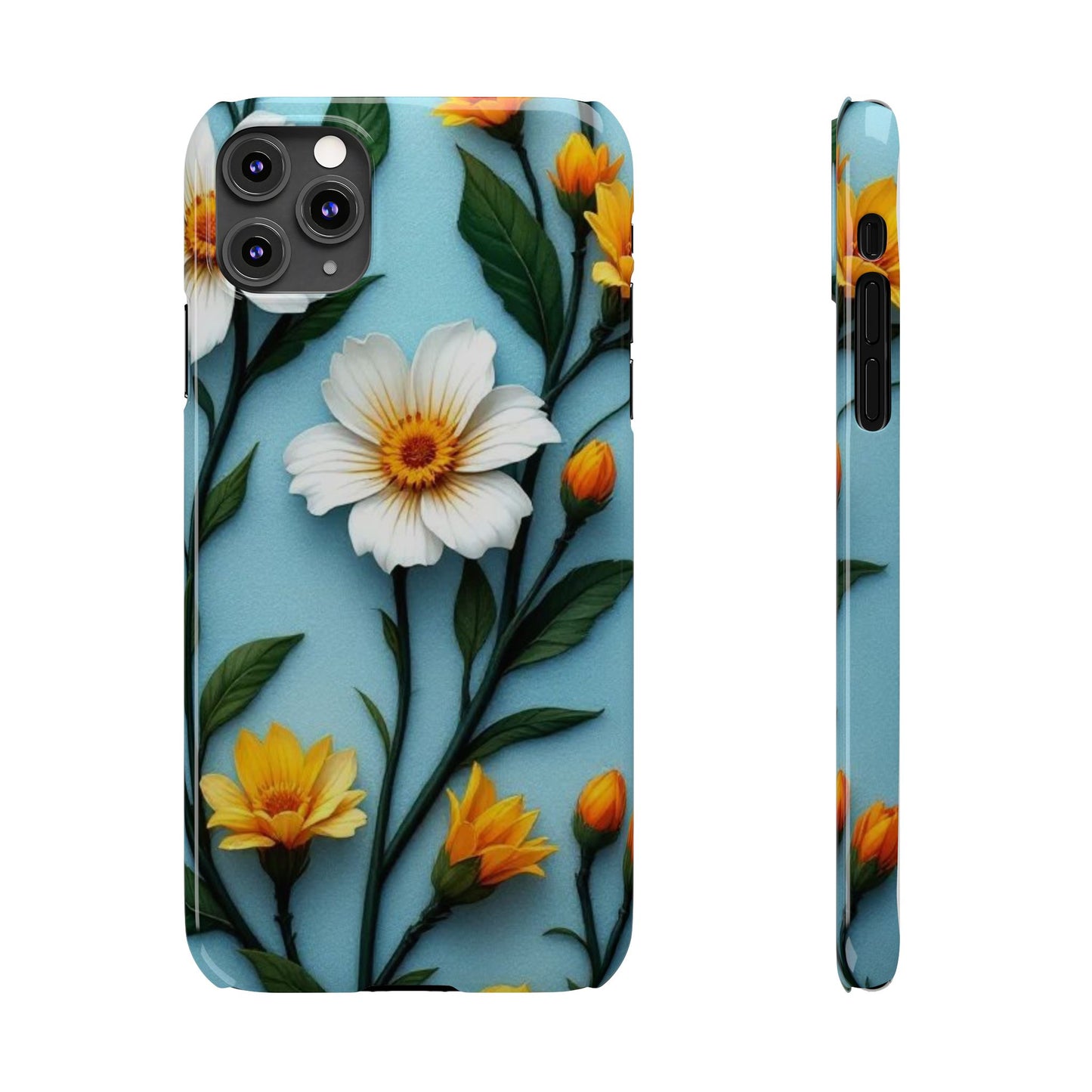 Floral Slim Phone Case, Smartphone Accessories, Gift for Her, Nature Lover Gift, Spring Decor, Cute Phone Cover