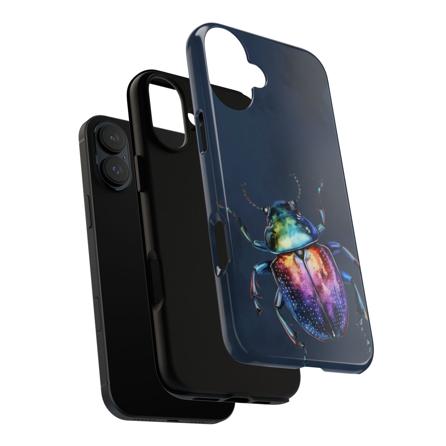 Iridescent Beetle Tough Phone Case - Insect Art Design, Nature-Inspired Pattern, Compatible with iPhone, Galaxy, and Google Phones