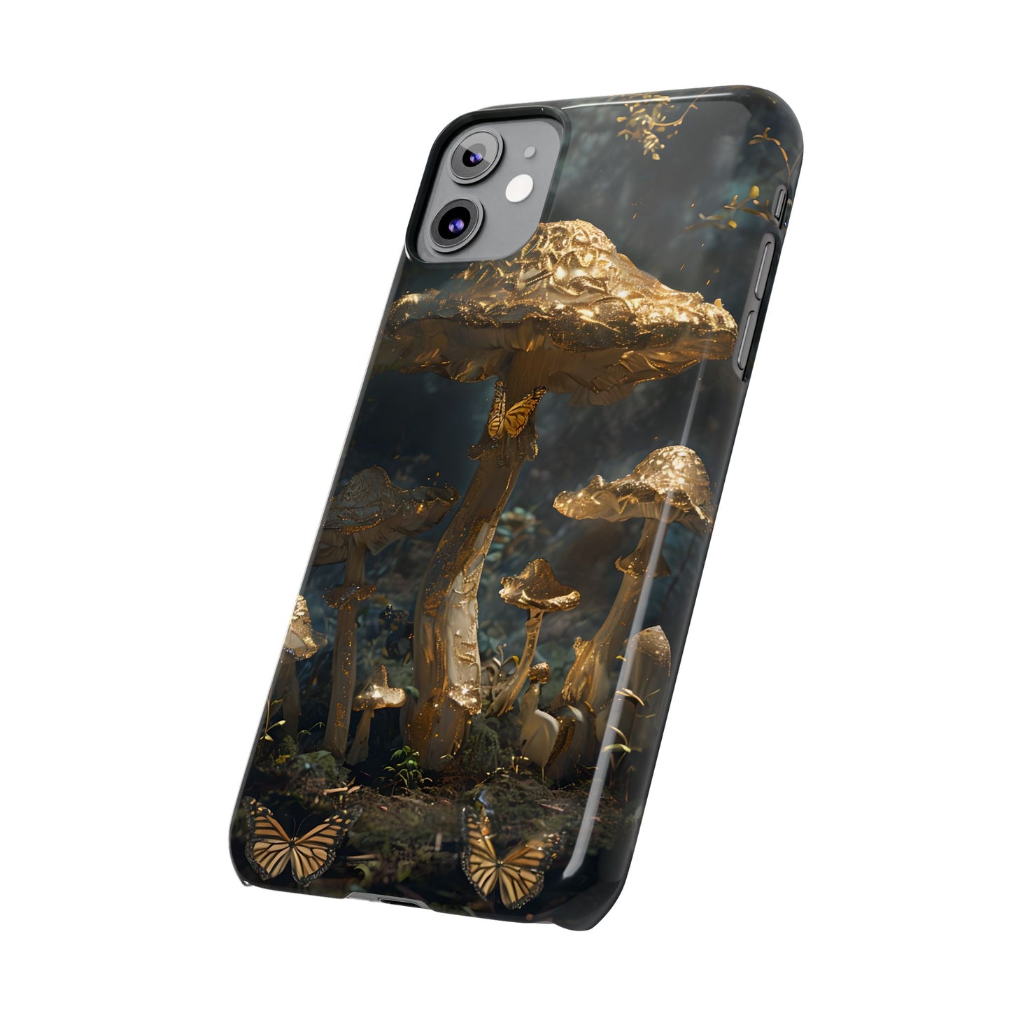 Enchanted Forest Slim Phone Cases, Fantasy Phone Cover, Mushroom Design, Nature Lover Gift, Boho Chic Cell Phone Case
