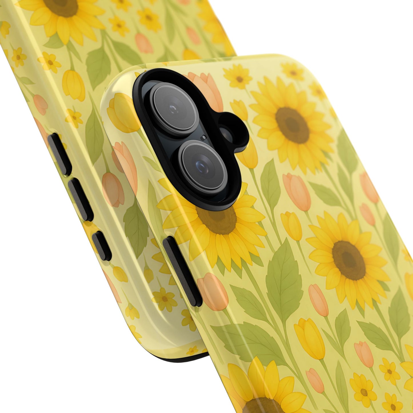 Sunflower Floral Phone Case, Watercolor Botanical Print, Aesthetic Tough Phone Case, Compatible with iPhone, Galaxy, Google