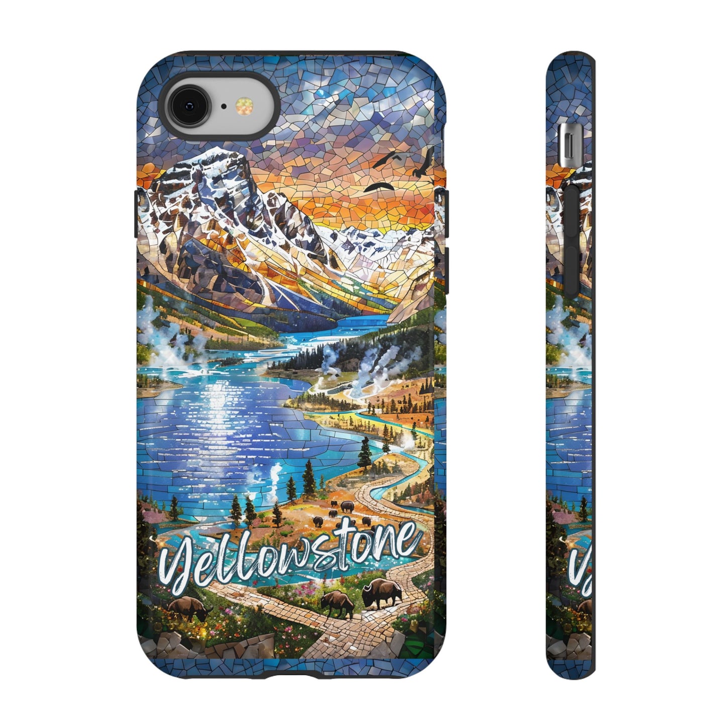 Yellowstone  National Park Phone Case, Mosaic Phone Case, Yellowstone National Park Gift, Scenic Mountains Phone Cover, Landscape Aesthetic