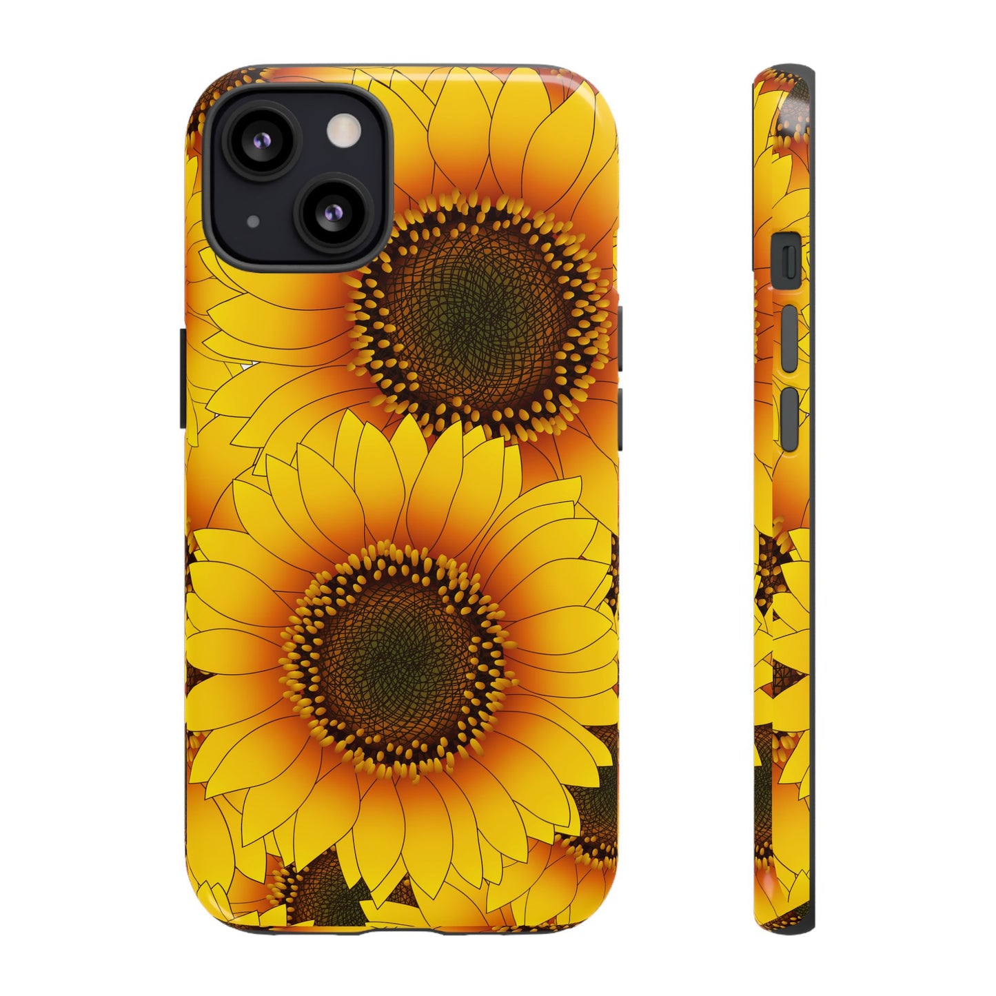 Sunflower Aesthetic Tough Phone Case - Bright Floral Art, Bold Yellow Sunflower Design, Compatible with iPhone, Galaxy, and Google Phones
