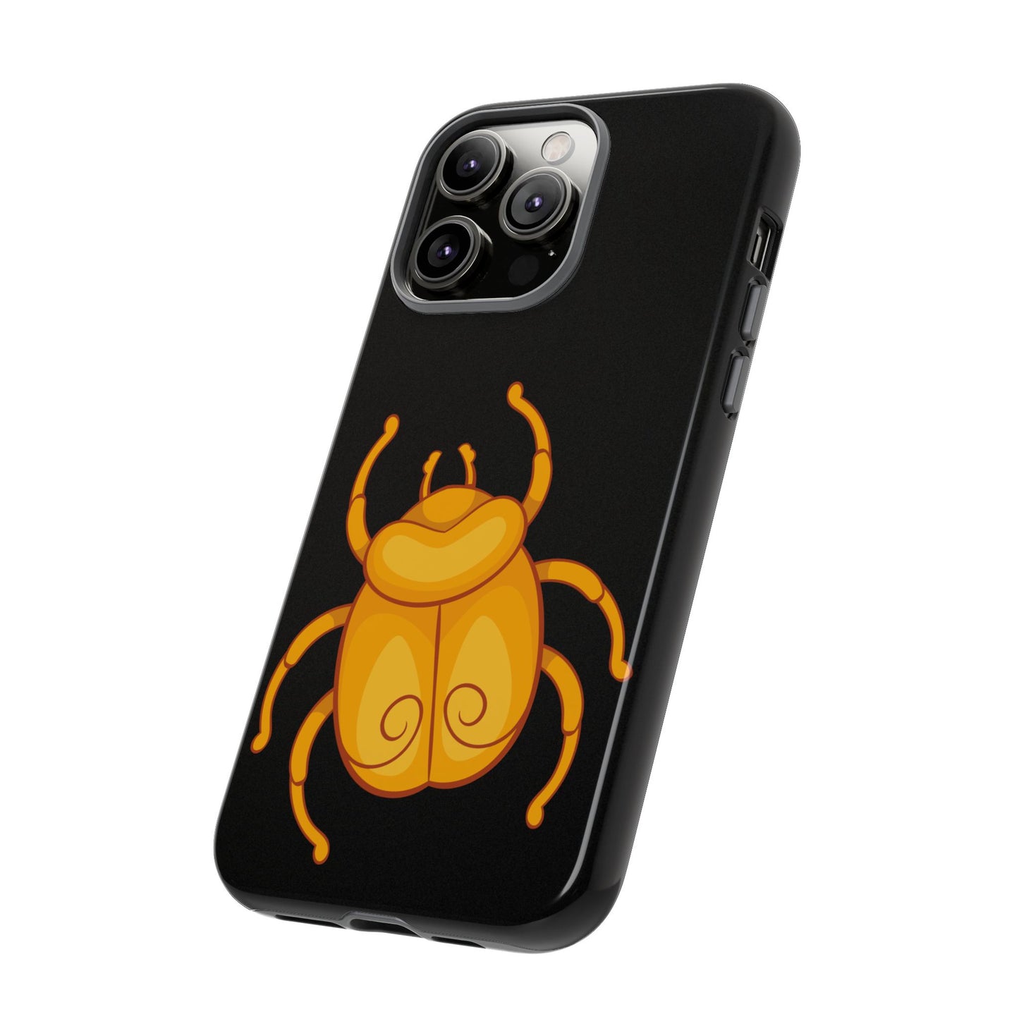 Ancient Egyptian Scarab Tough Phone Case - Gold Beetle Design, Mythological Insect Art, Compatible with iPhone, Galaxy, and Google Phones
