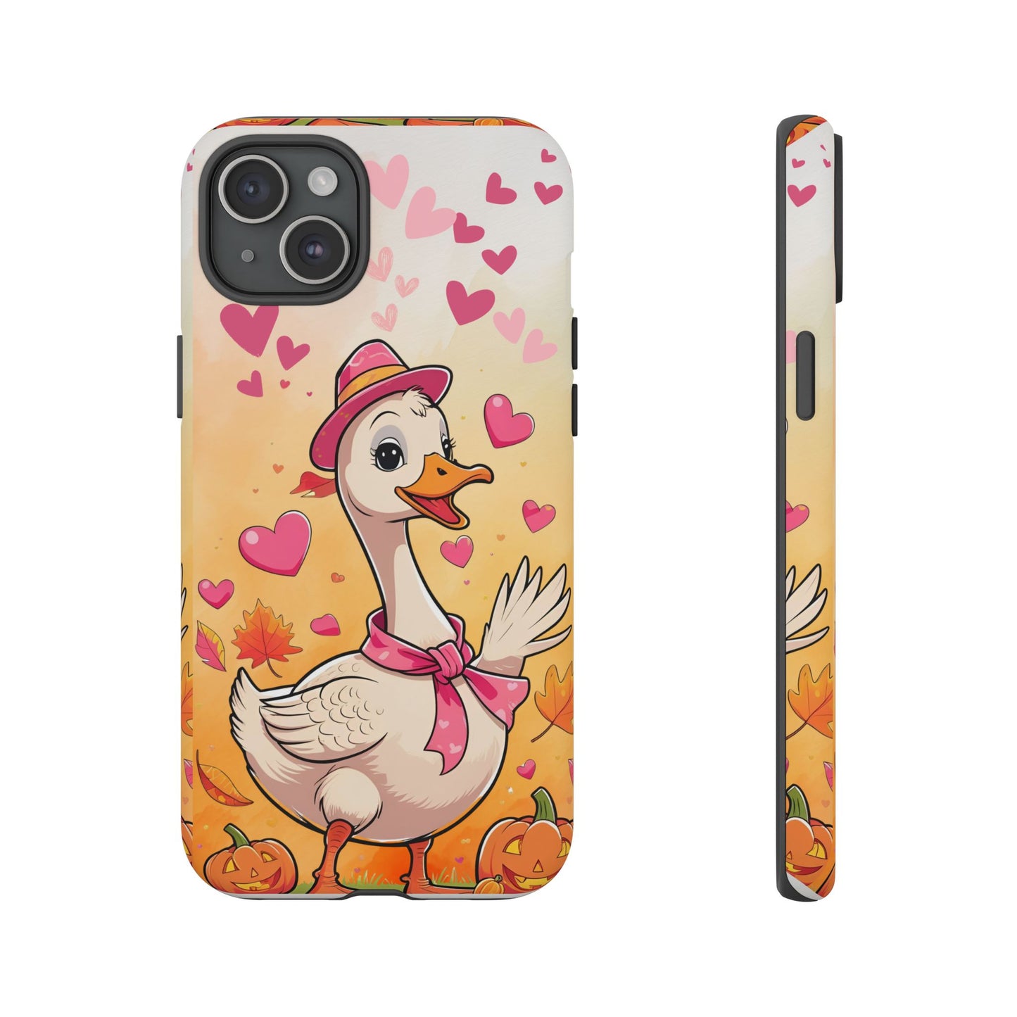 Summerween Silly Goose Phone Case, Coquette Halloween Phone Cover, Cozy Cute Halloween Aesthetic Case, Pink Hearts Fall Glam Girl Accessory
