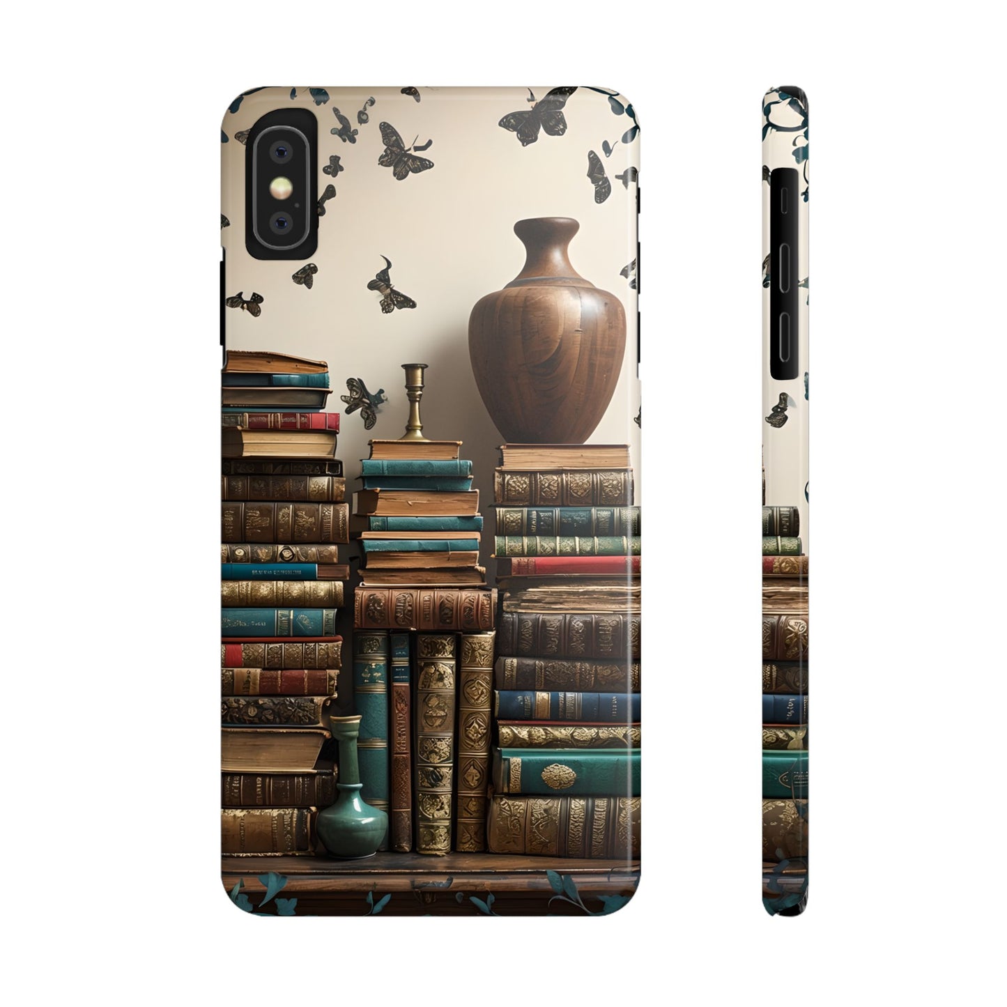 Bookshelf Butterfly Slim Phone Cases | Literary Gift, Reading Accessories, Unique Decor, Nature Lovers, Bookish Style