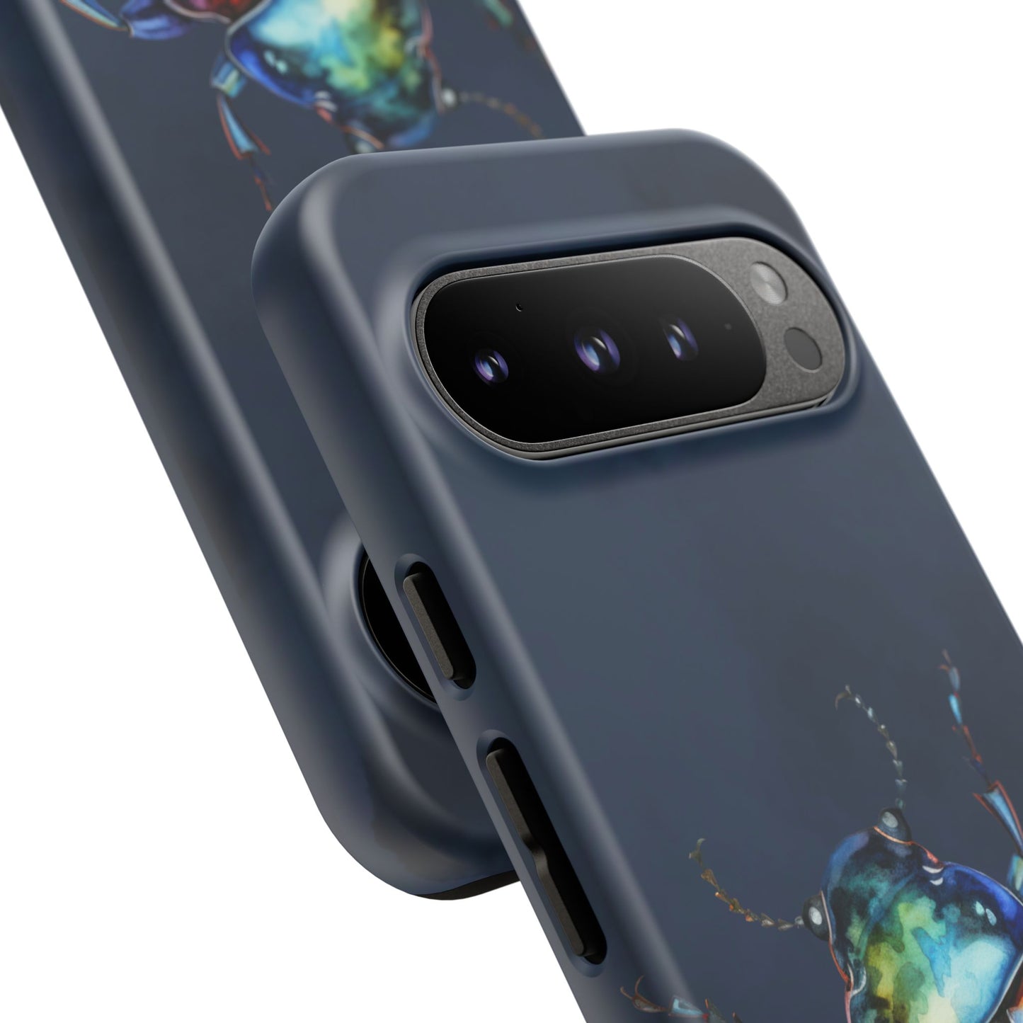 Iridescent Beetle Tough Phone Case - Insect Art Design, Nature-Inspired Pattern, Compatible with iPhone, Galaxy, and Google Phones