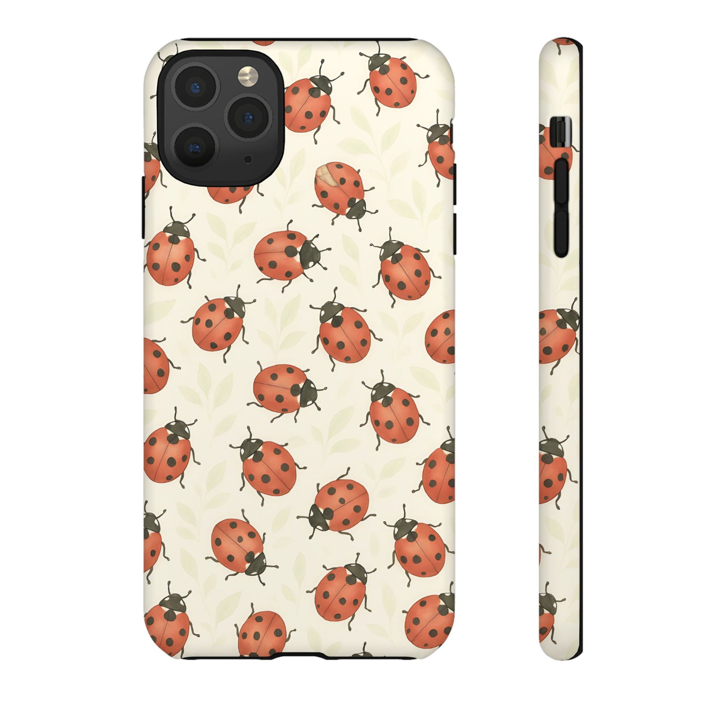 Ladybug Tough Phone Case - Cute Insect Aesthetic, Nature-Inspired Pattern Art, Compatible with iPhone, Galaxy, and Google Phones