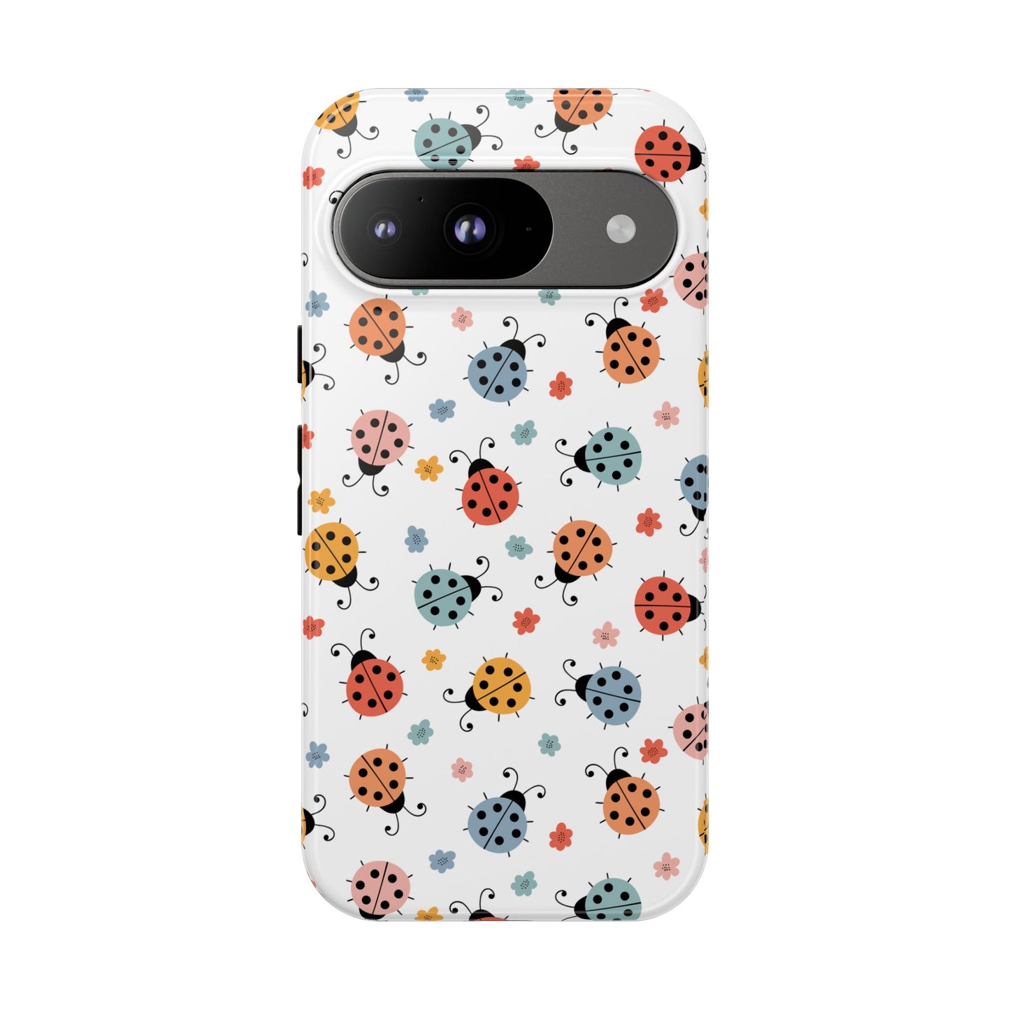 Ladybug Tough Phone Case - Cute Insect Aesthetic, Nature-Inspired Pattern Art, Compatible with iPhone, Galaxy, and Google Phones