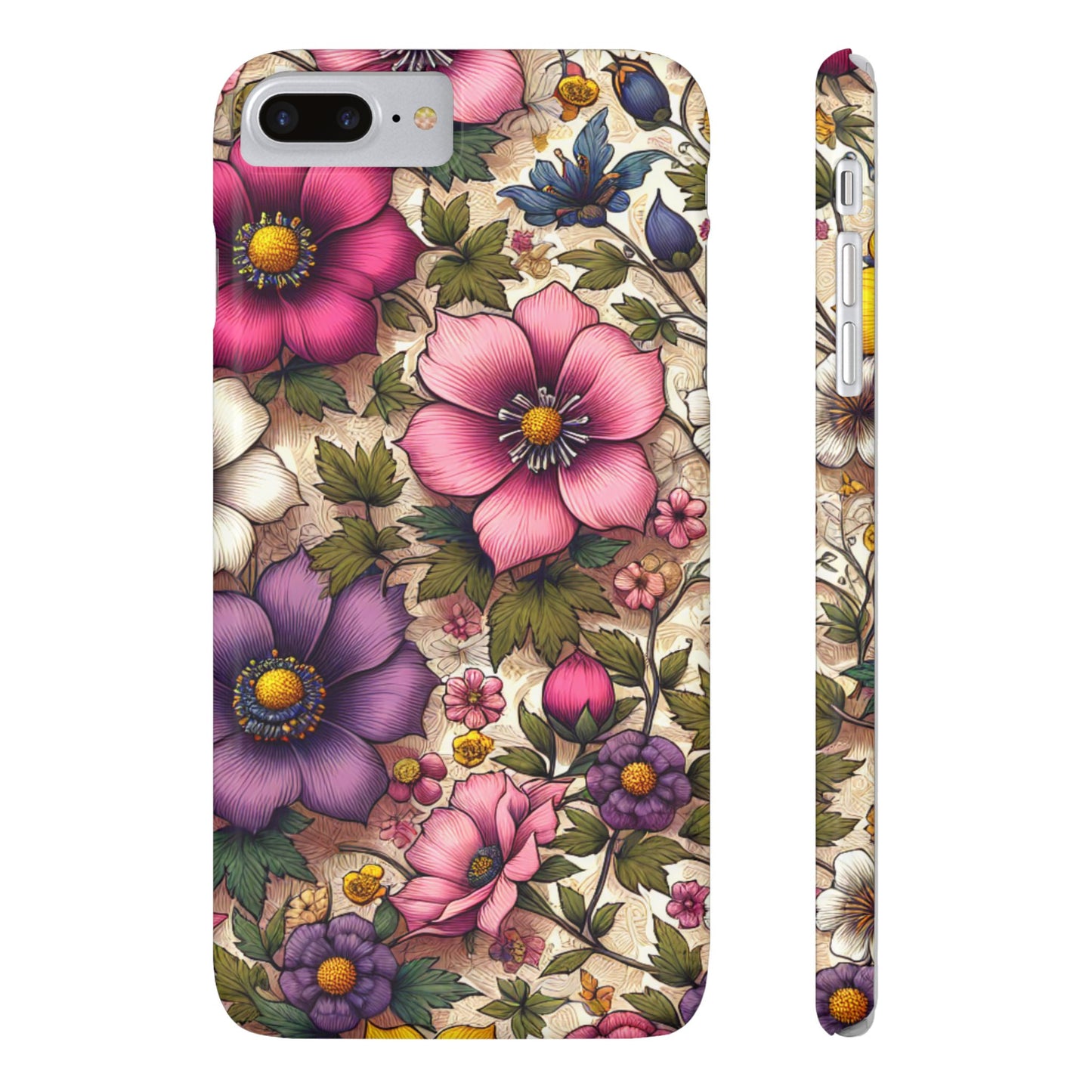 Floral Slim Phone Case - Vibrant Flower Design, Unique Floral iPhone Cover, Flower Phone Case, Gift for Her, Stylish Accessories
