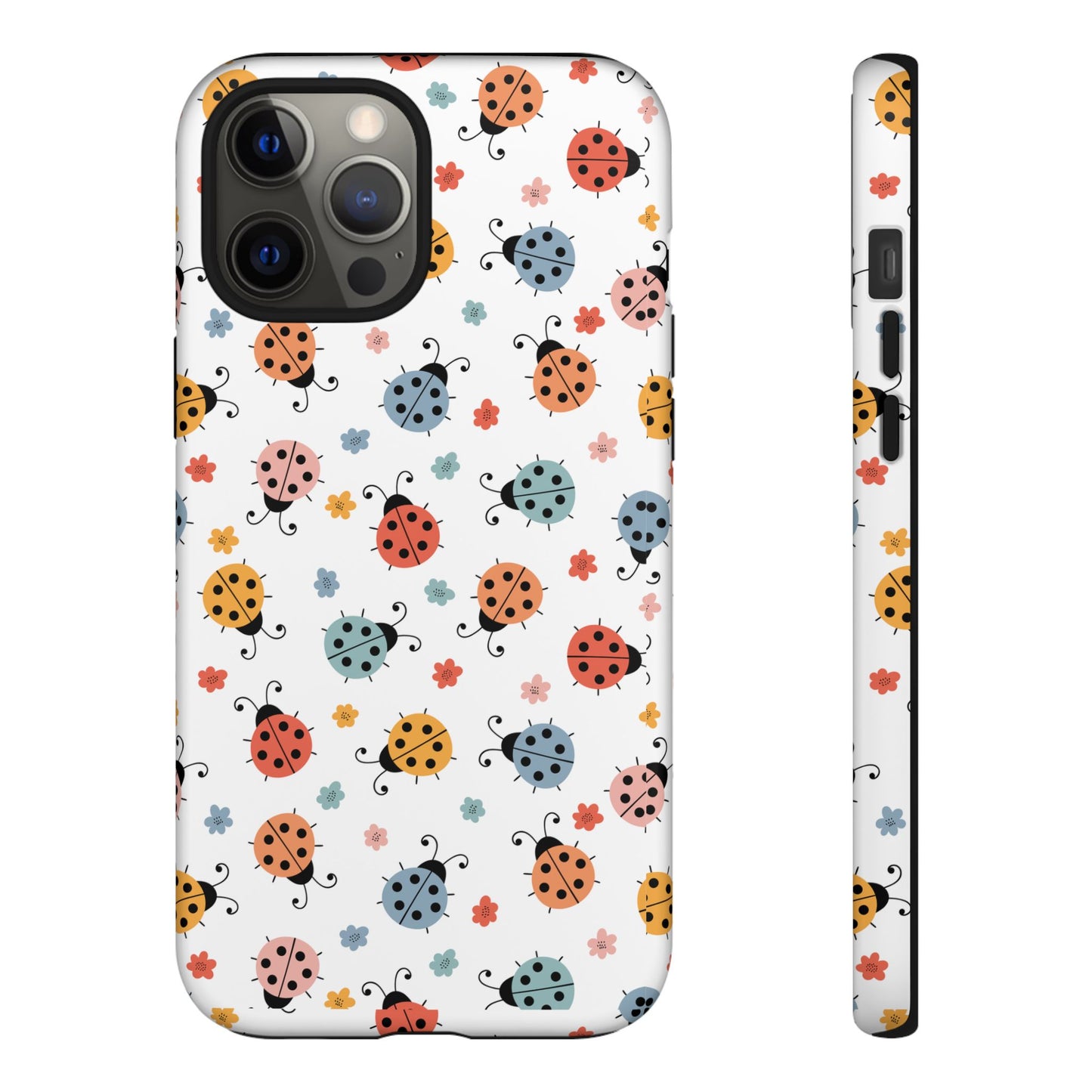 Ladybug Tough Phone Case - Cute Insect Aesthetic, Nature-Inspired Pattern Art, Compatible with iPhone, Galaxy, and Google Phones