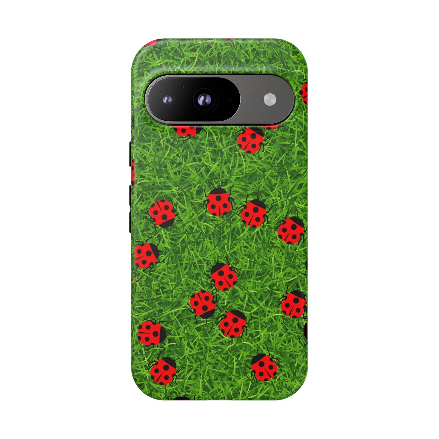 Ladybug Tough Phone Case - Cute Insect Aesthetic, Nature Pattern Art Design, Compatible with iPhone, Galaxy, and Google Phones